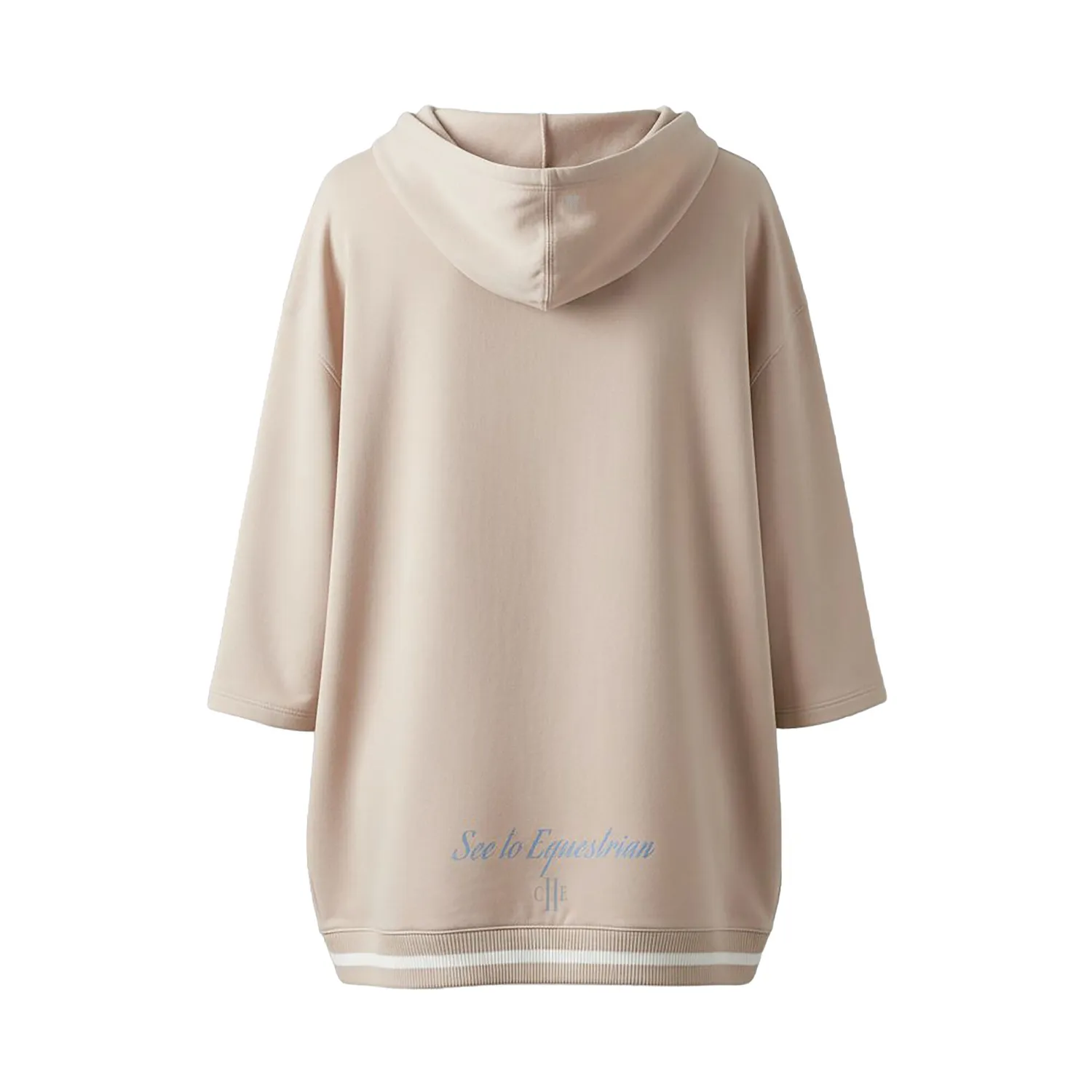 C2E Barbican sweatshirt beige oversize hætte dame