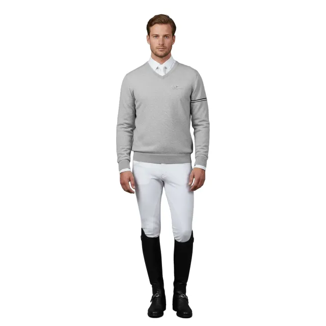 C2E Equestrain Pleasanton V-pullover grå cashmere