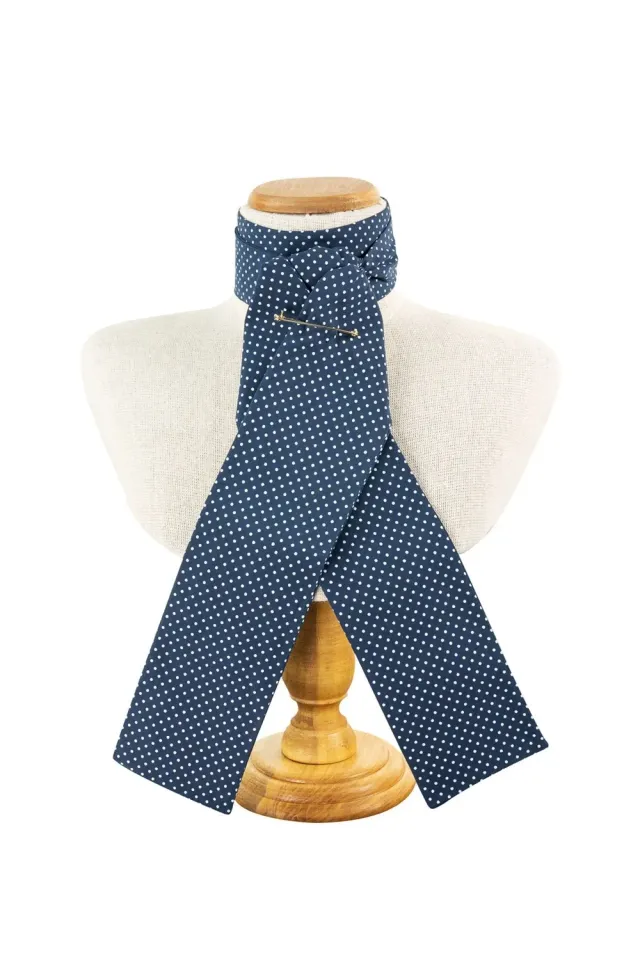 Racesafe Spotted plastron navy-white small untied