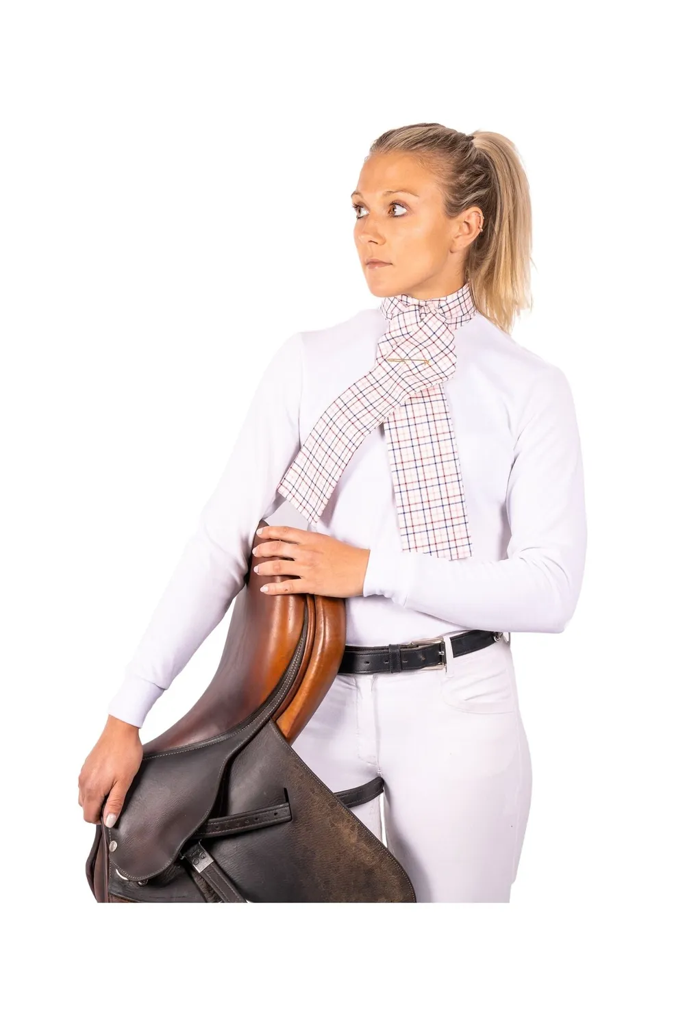 Racesafe Check plastron krona bomuld ternet