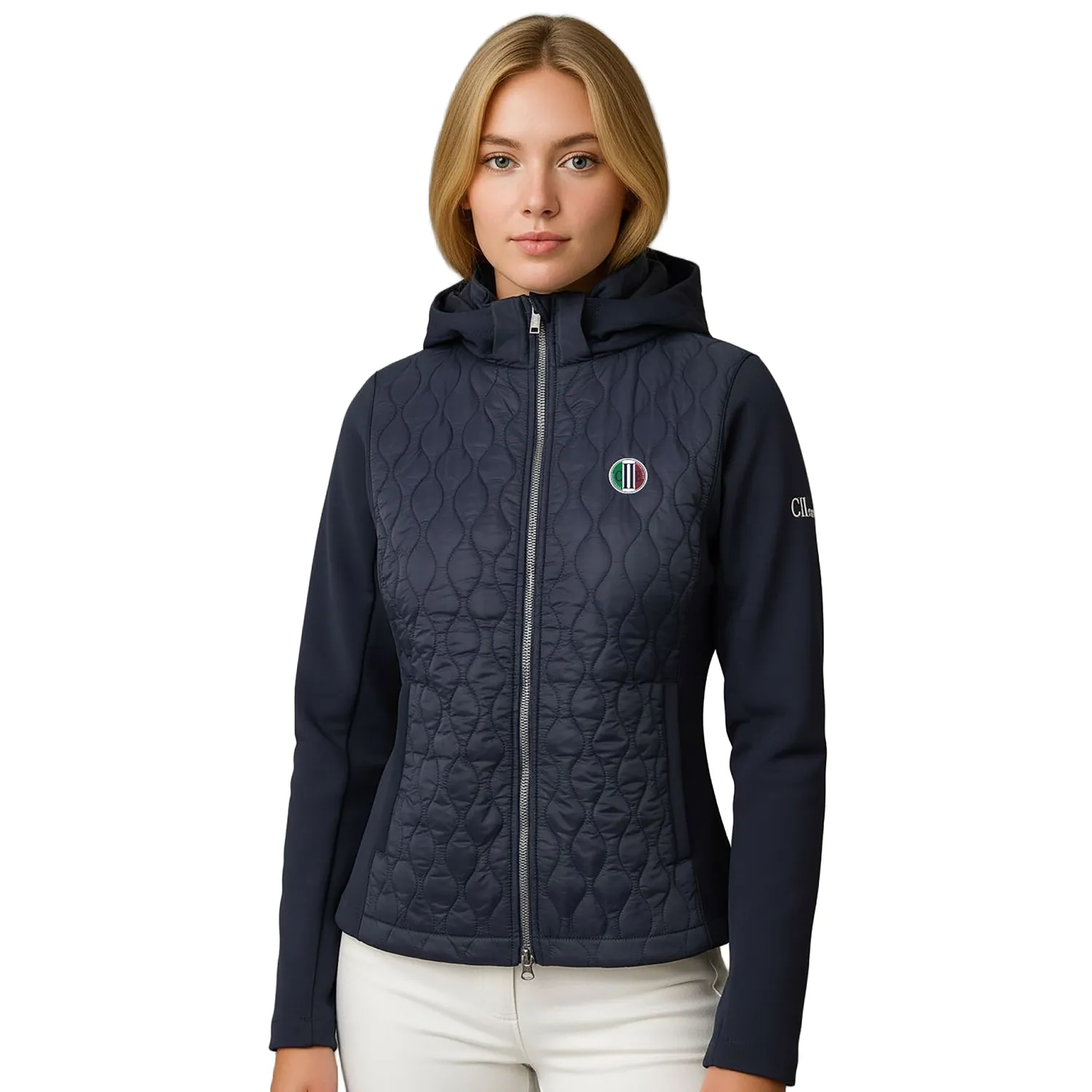 C2E Ripon Hybrid ridejakke navy - quiltet softshell