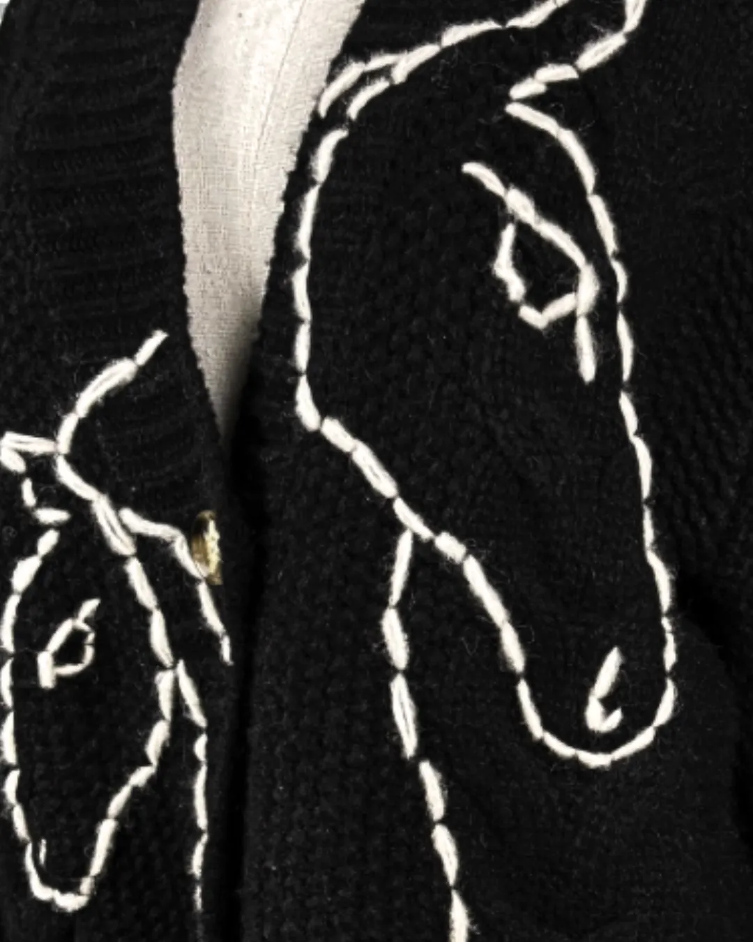 L'Evoine Mare & Foal strikjakke alpaka noir S/M