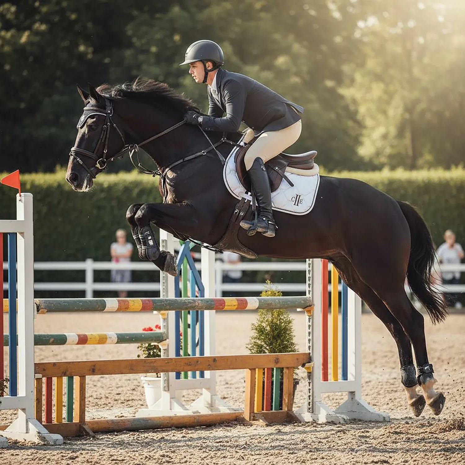 C2E Simi Valley Jumping sadelunderlag hvid satin