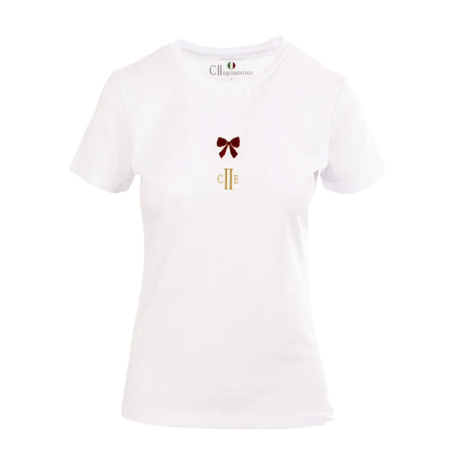 C2E Equestrain Albergo t-shirt hvid broderi bomuld