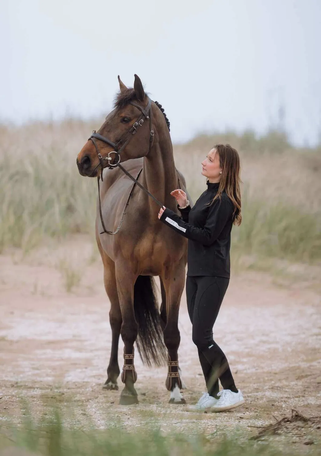 LOPE Sport quarter zip ridetop sort S langærmet