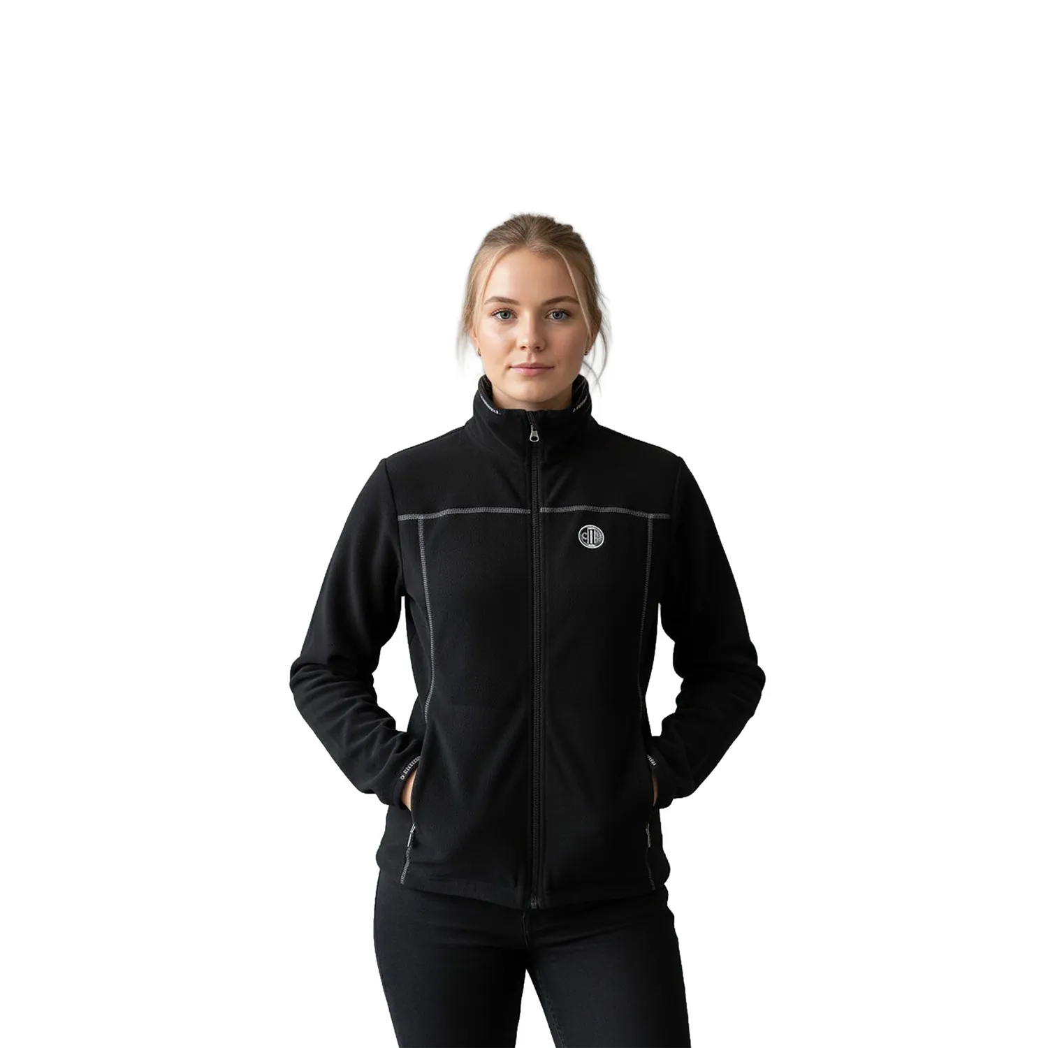 C2E Capistrano microfleece jakke sort S genbrugspolyester