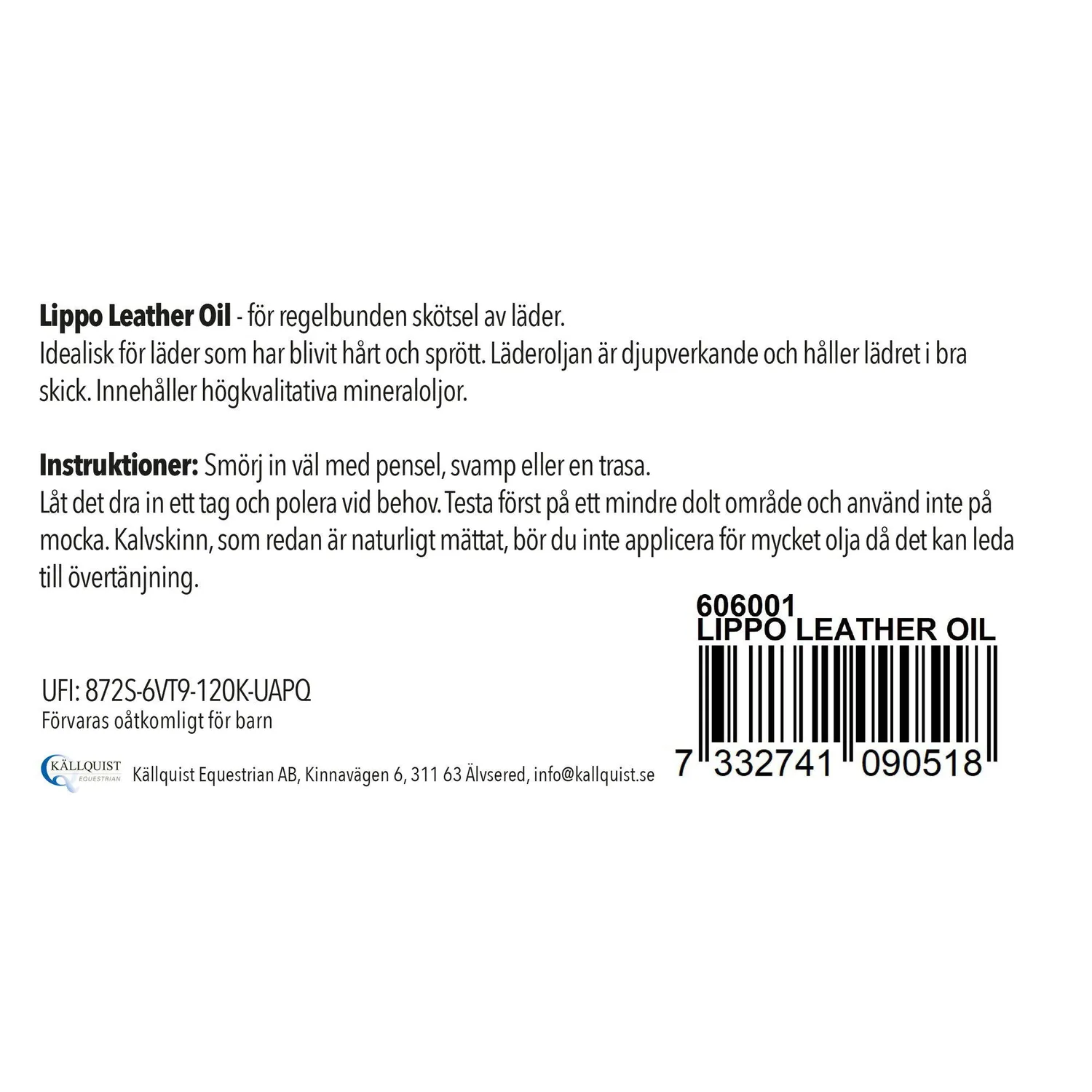 Källquist Lippo læderpleje balsam 450 ml blødgørende
