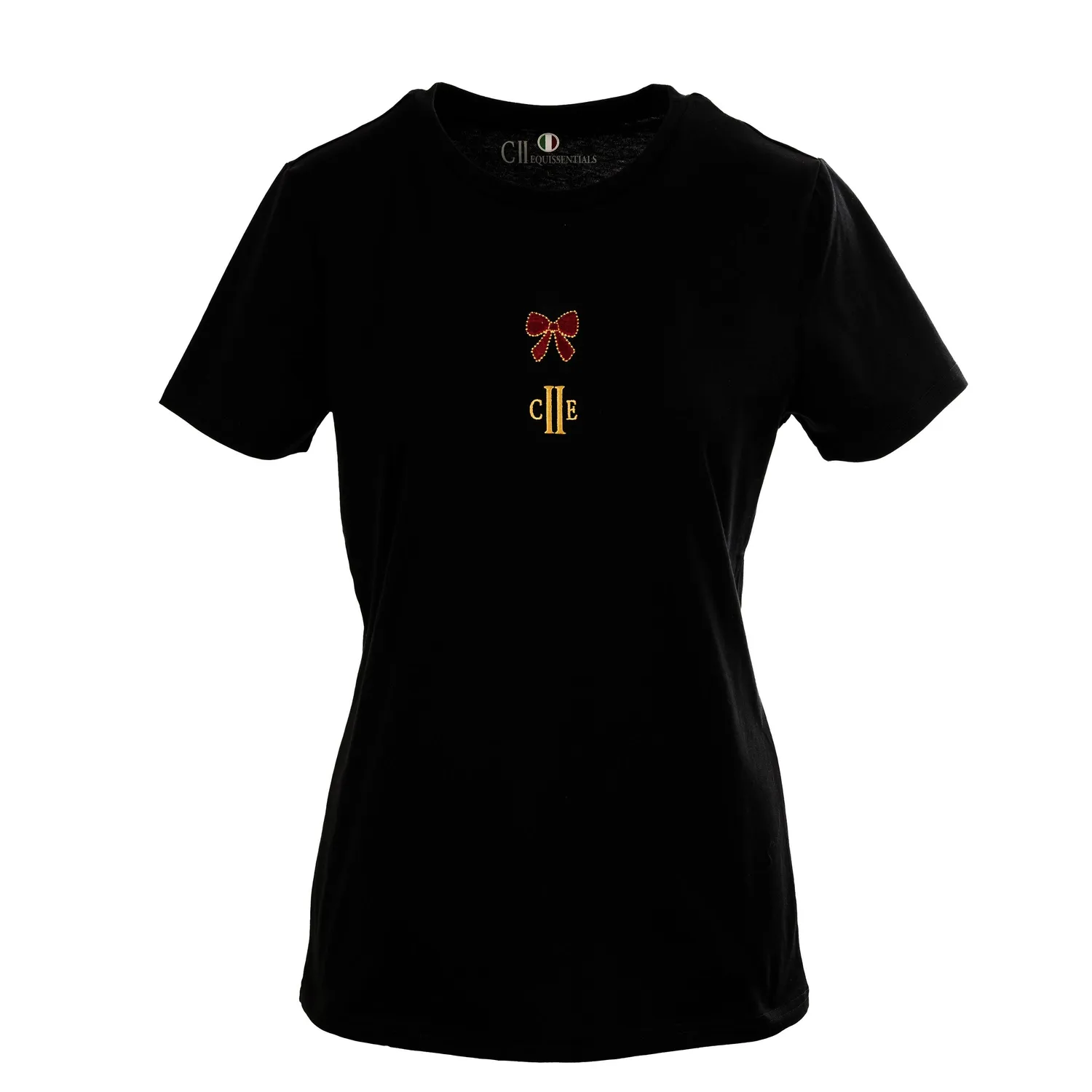 C2E Albergo t-shirt sort dame bomuld broderi