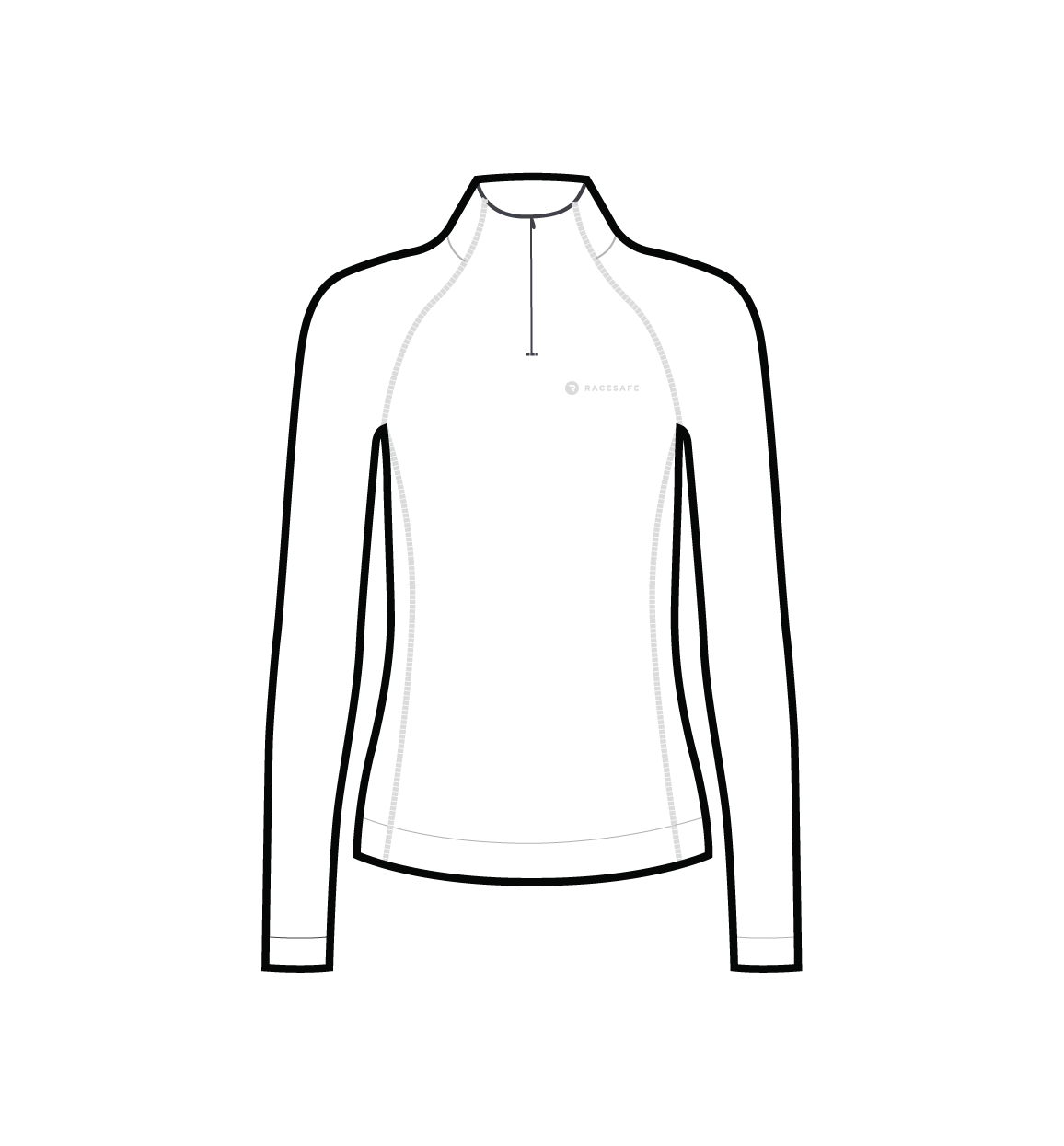 Racesafe Custom Baselayer undertrøje hvid UPF 50+