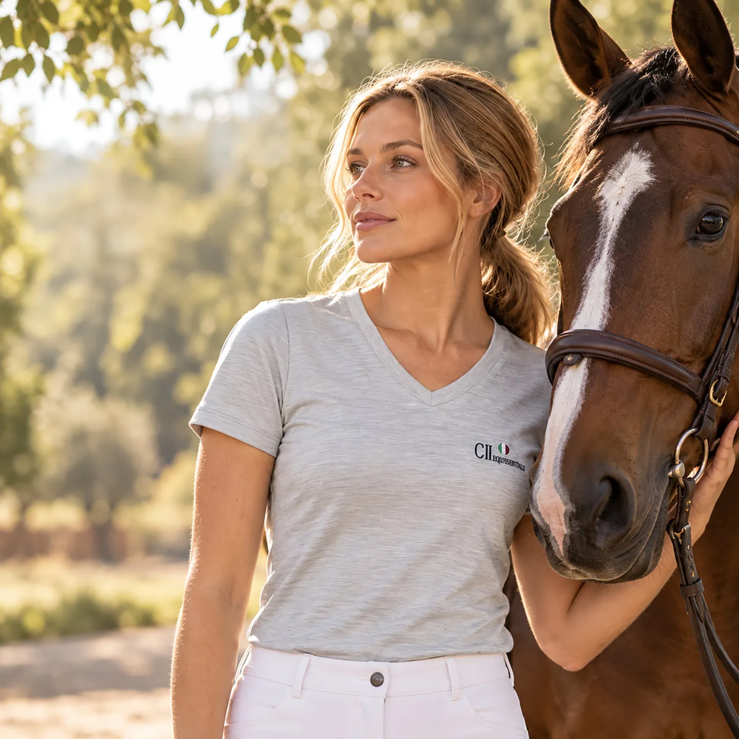 C2E Atwater V-neck t-shirt gråmeleret quickdry