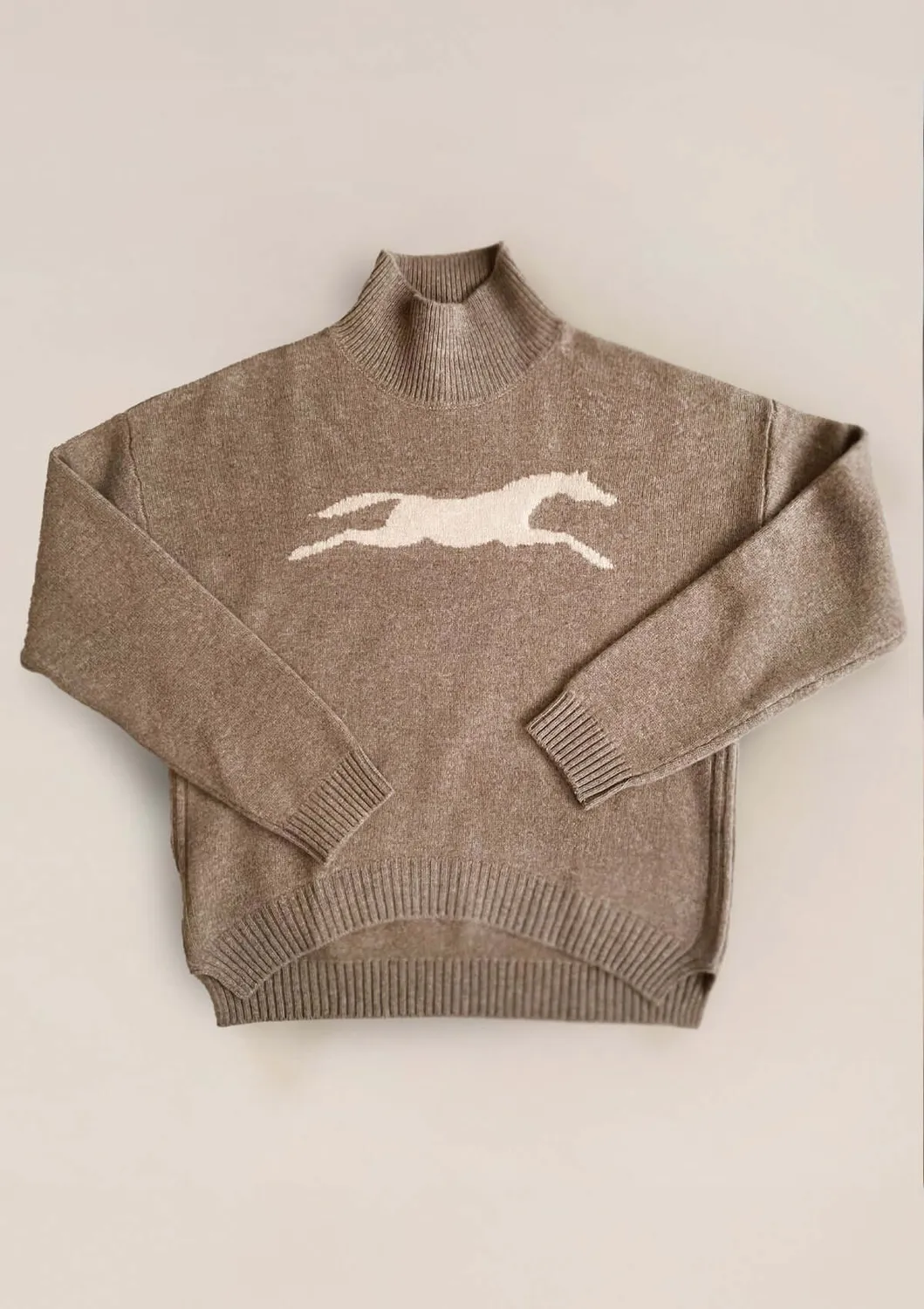 LOPE Wool Polo uldsweater beige melange 100% uld