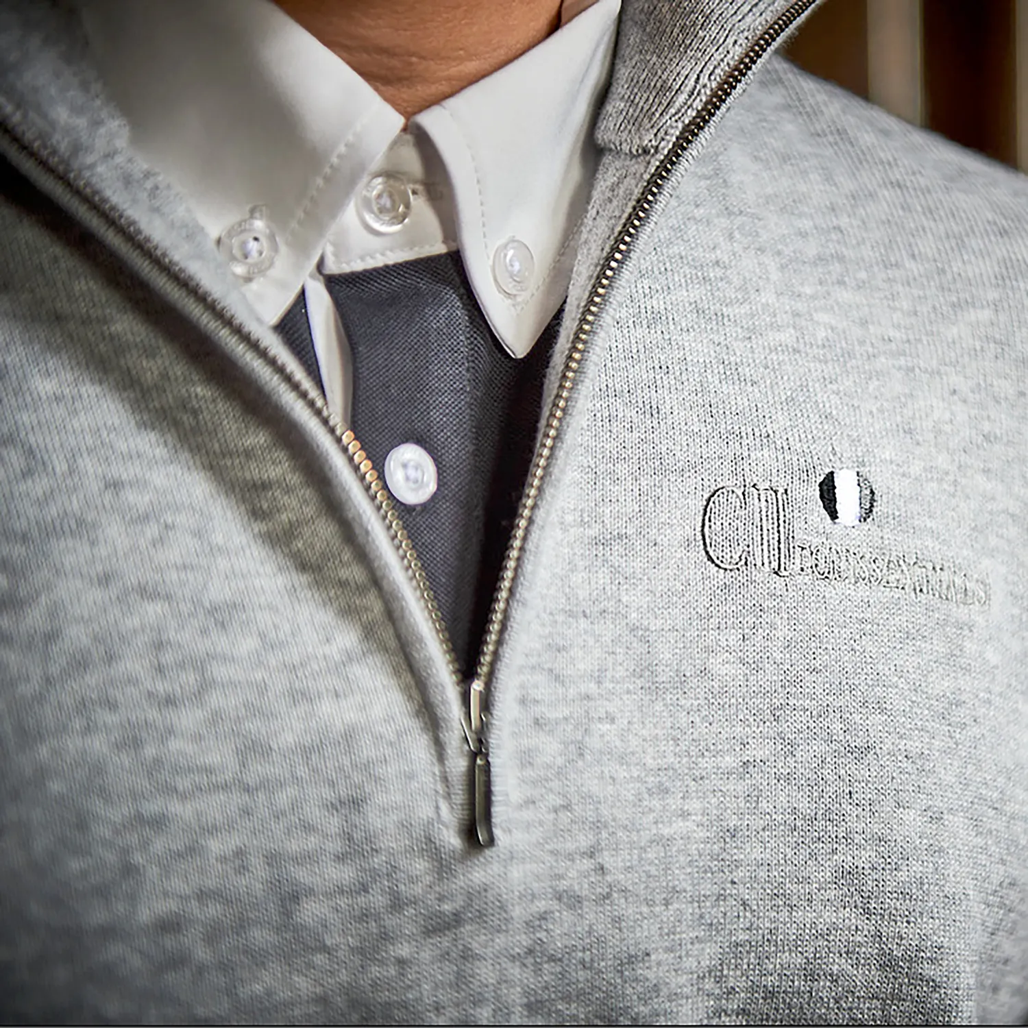 C2E Livermore pullover grå melange cashmere