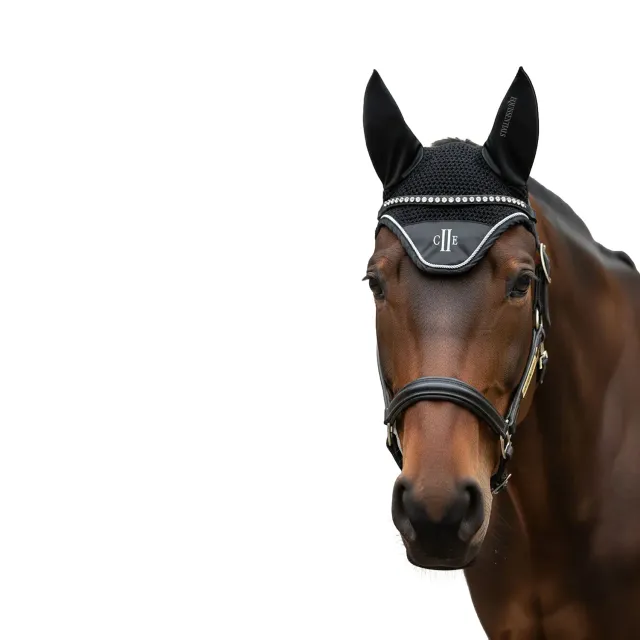 C2E Madera ørehætte sort satin hest