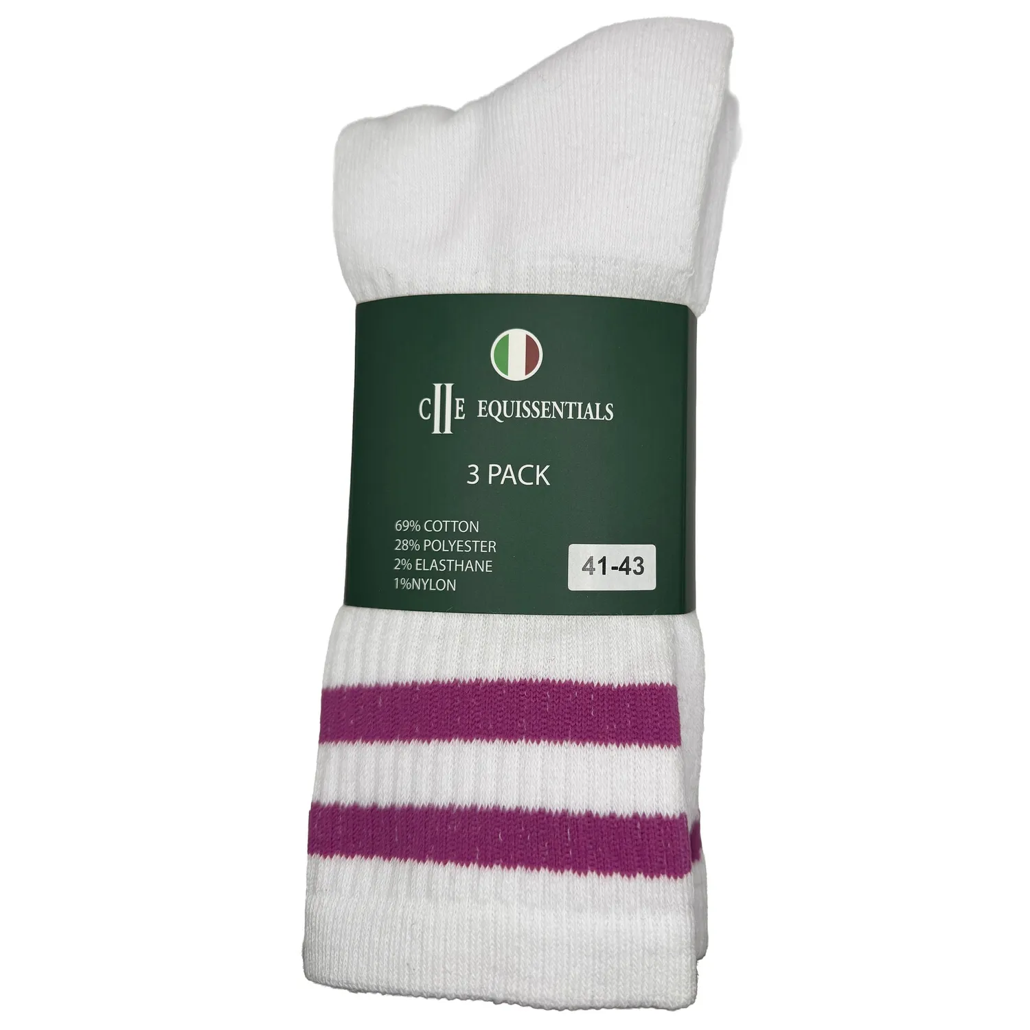 C2E St James tennissokker 3-pak pink bomuld
