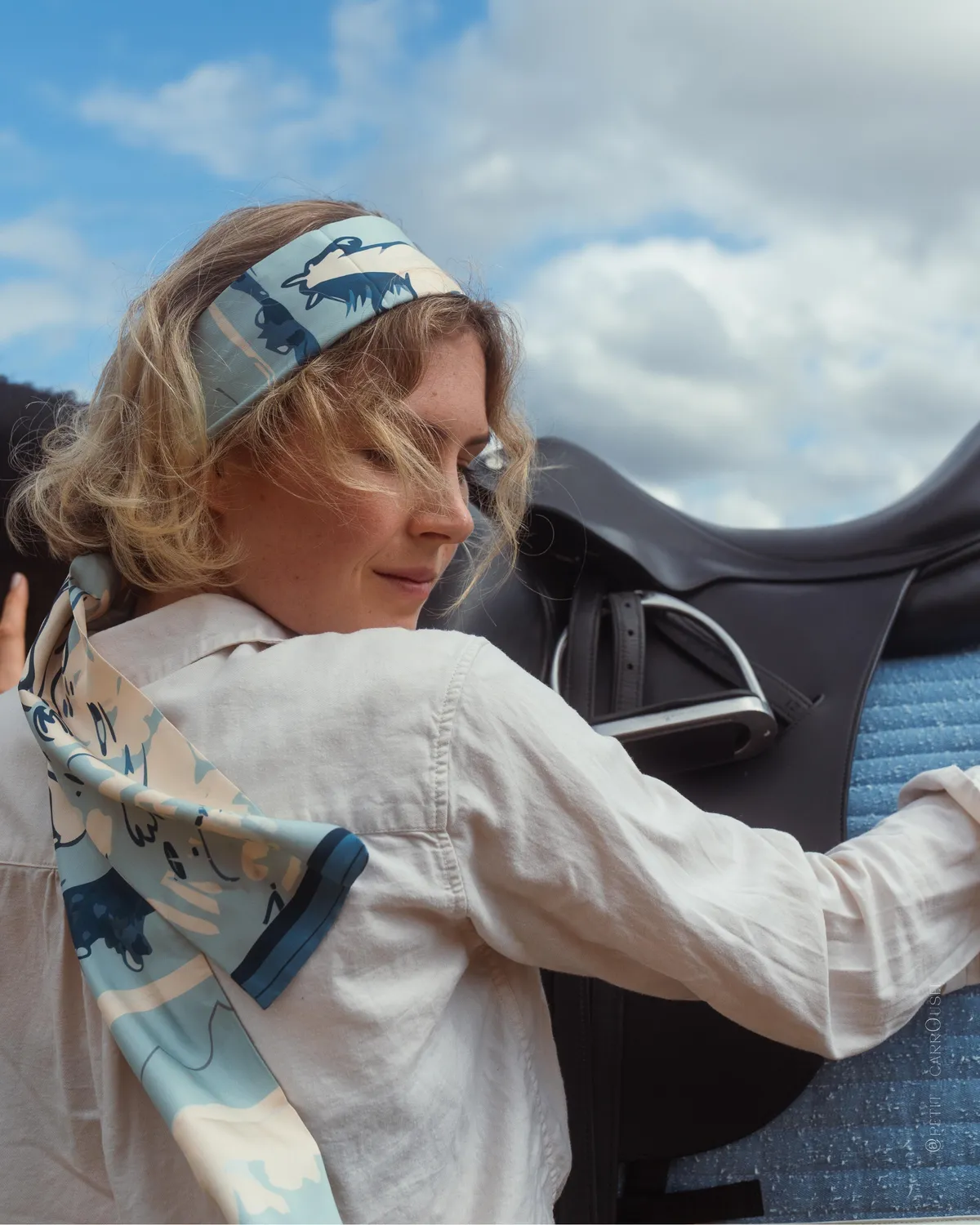 L'Evoine Full Speed Ahead maxi twilly silke