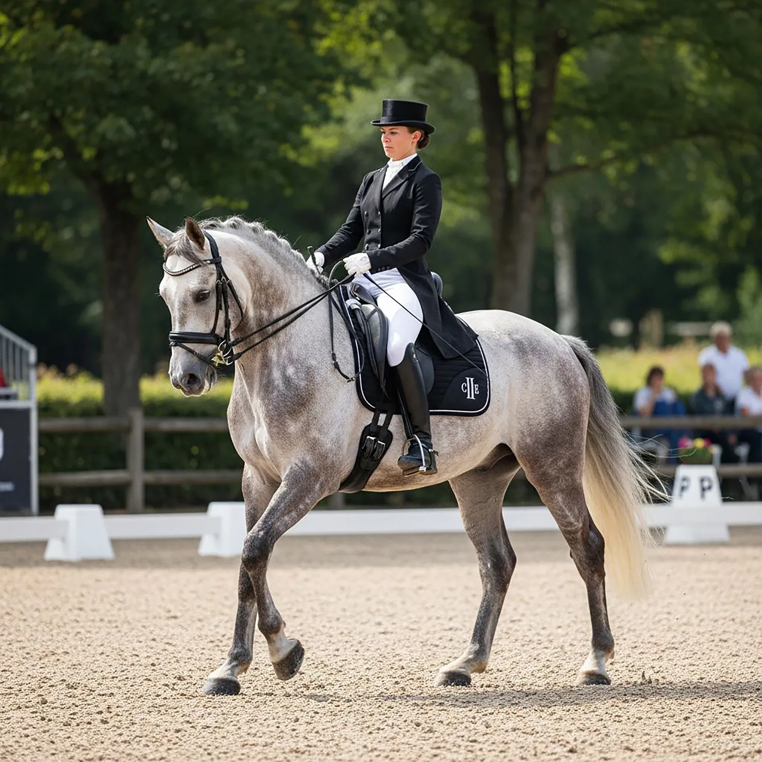 C2E Equestrain Pasadena dressur sadelunderlag sort quiltet