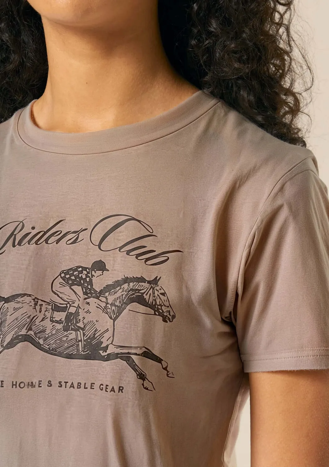 LOPE Riders Club Derby T-shirt greige modal