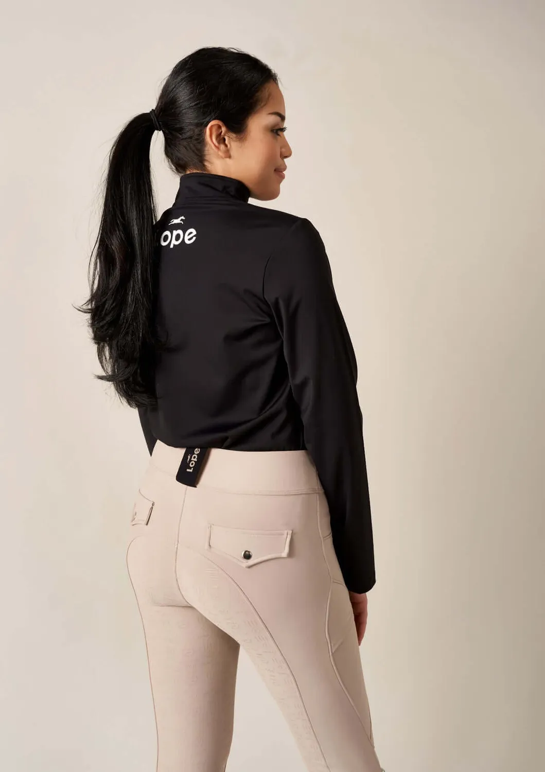 LOPE The Flow ridebukser beige kompression M grip