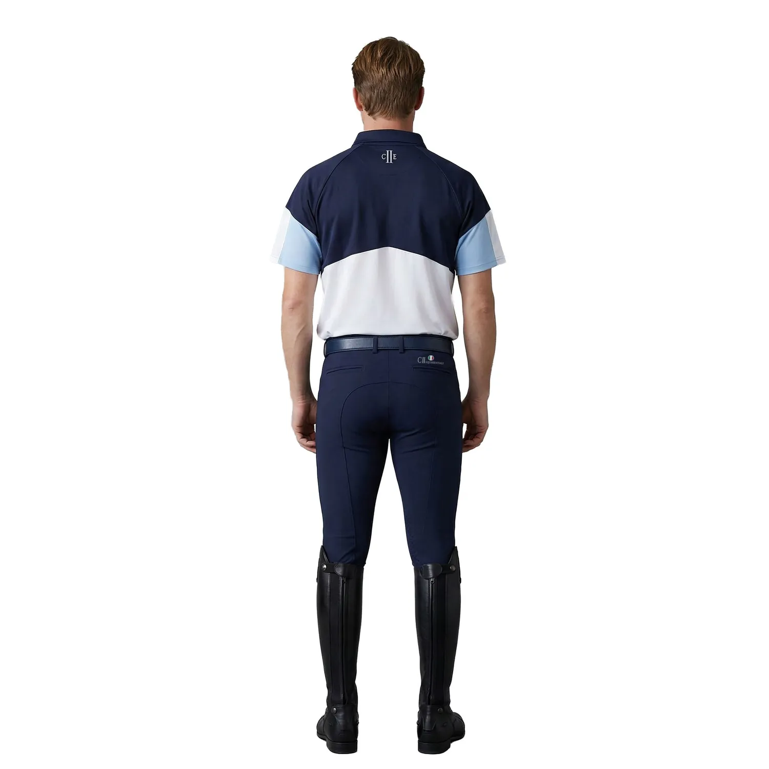 C2E Oxford teknisk t-shirt navy herre stretch