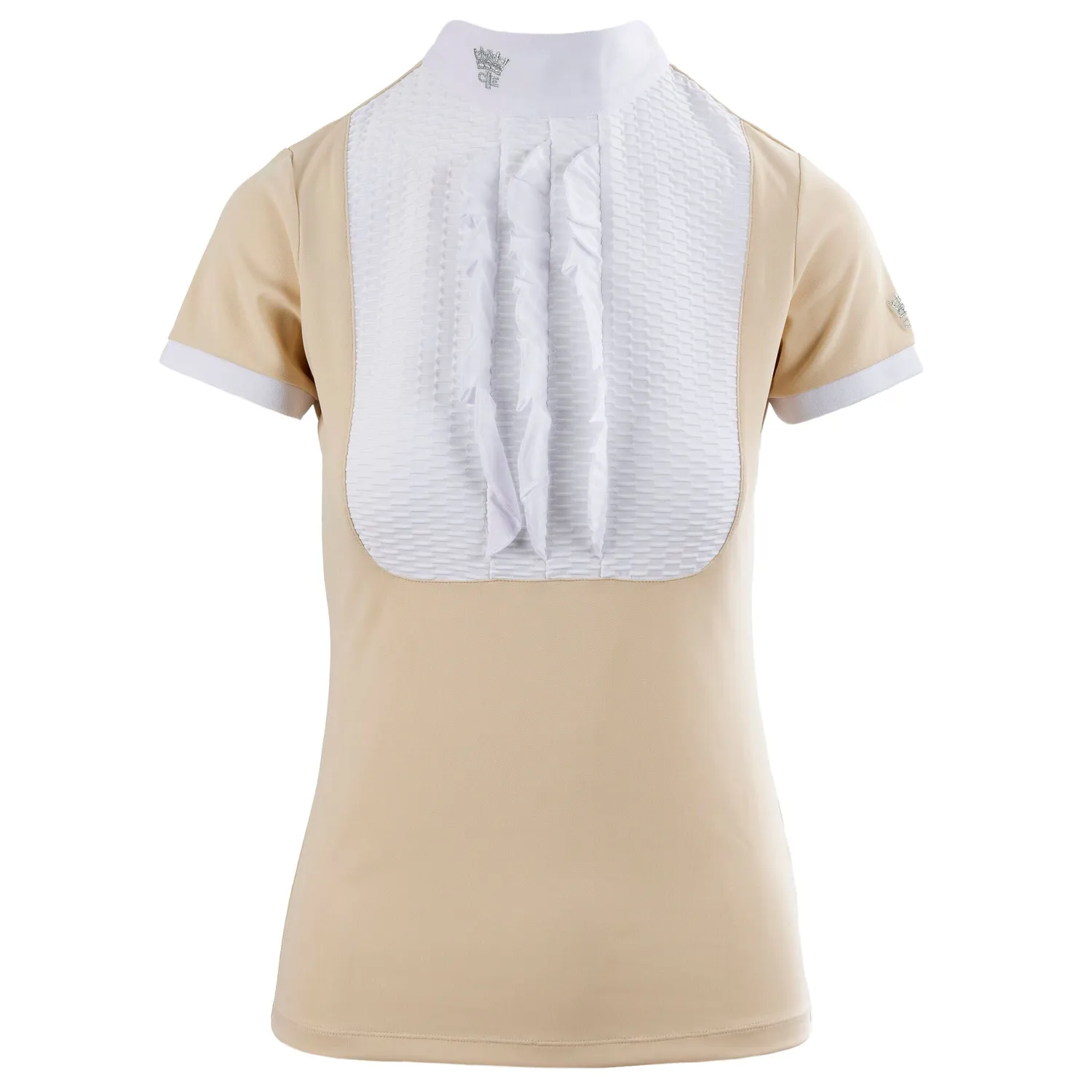 C2E Equestrain Holborn stævnebluse beige strækbar