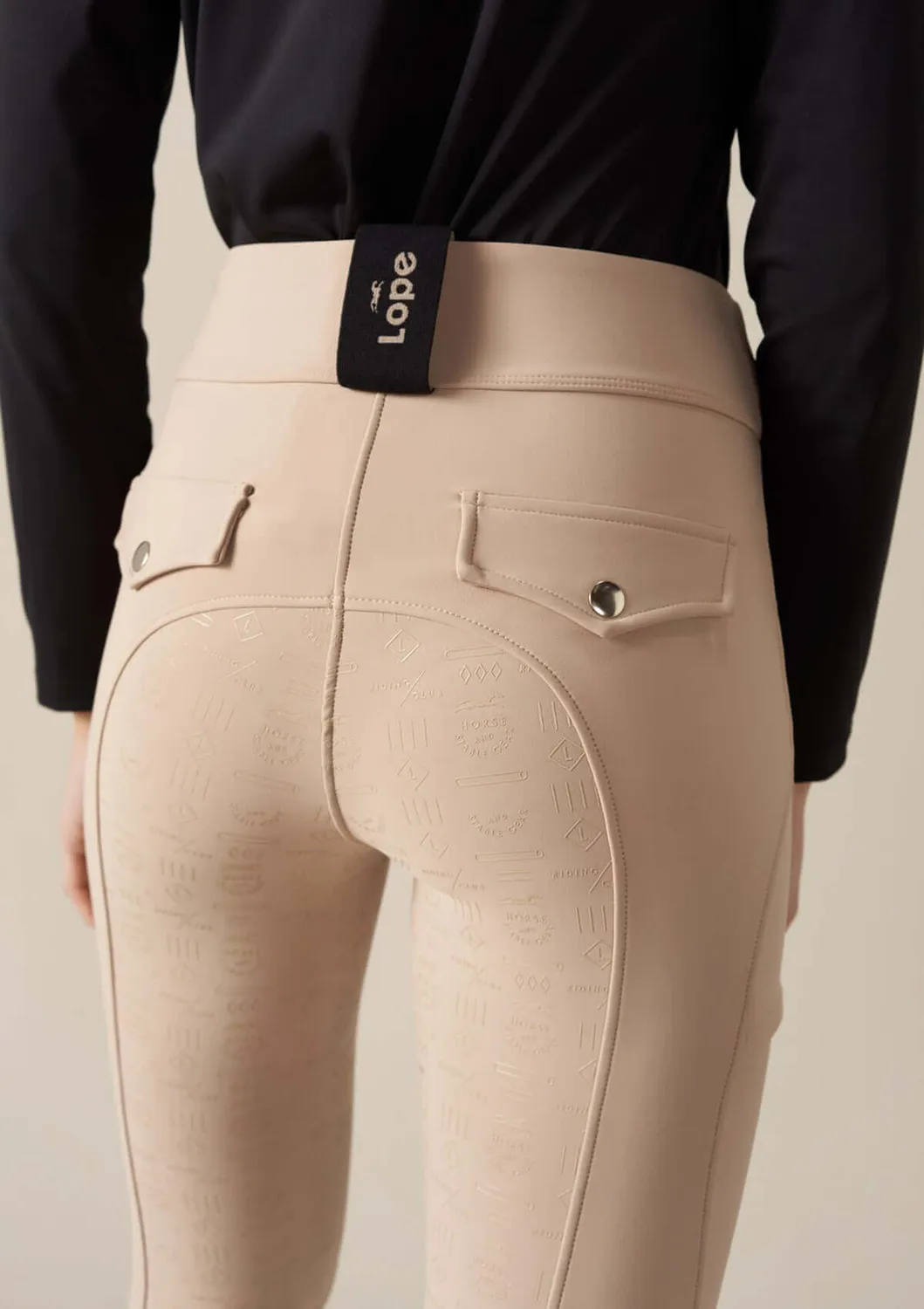 LOPE The Flow ridebukser beige kompression M grip