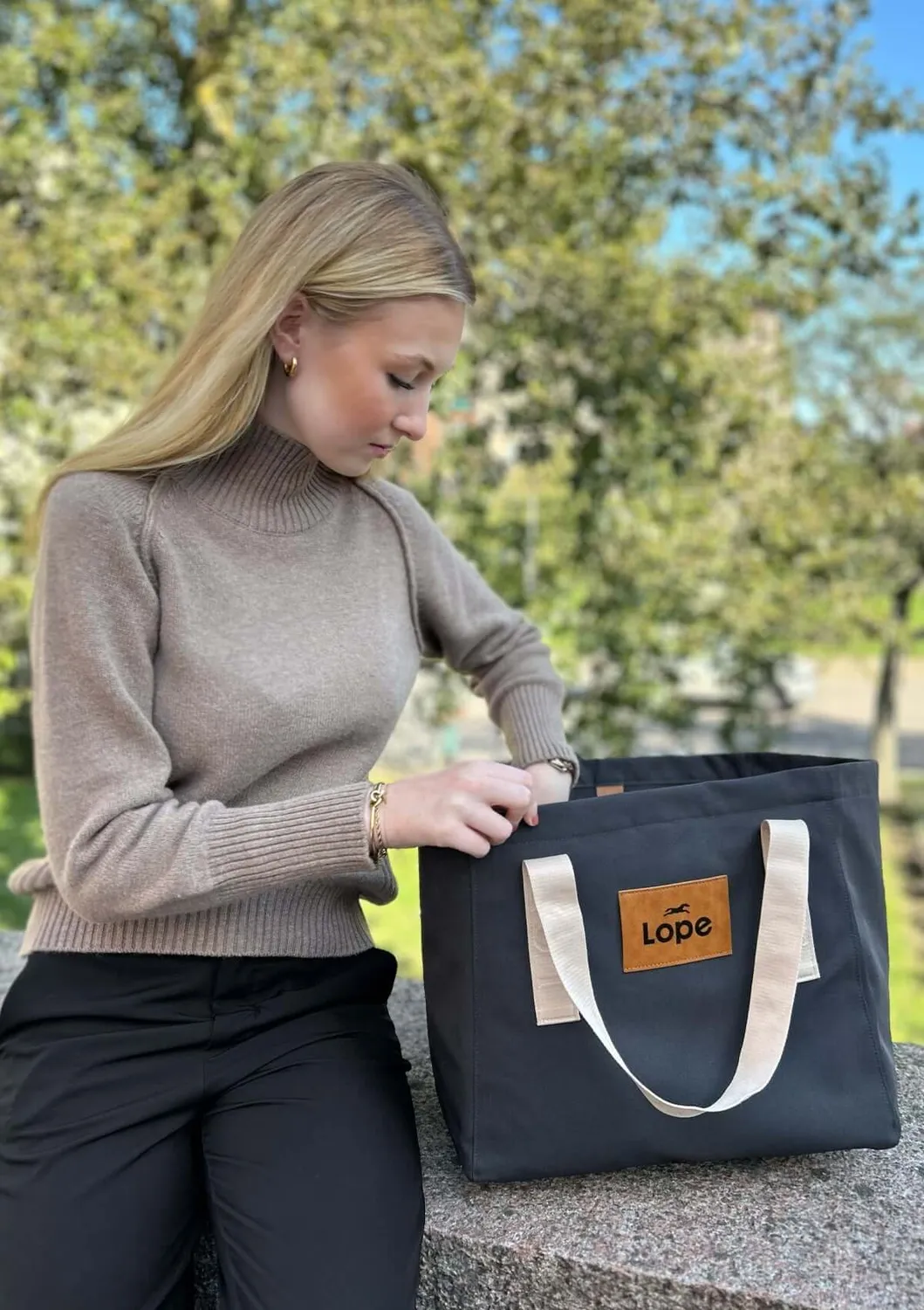 LOPE Tote staldtaske gråsort 900D