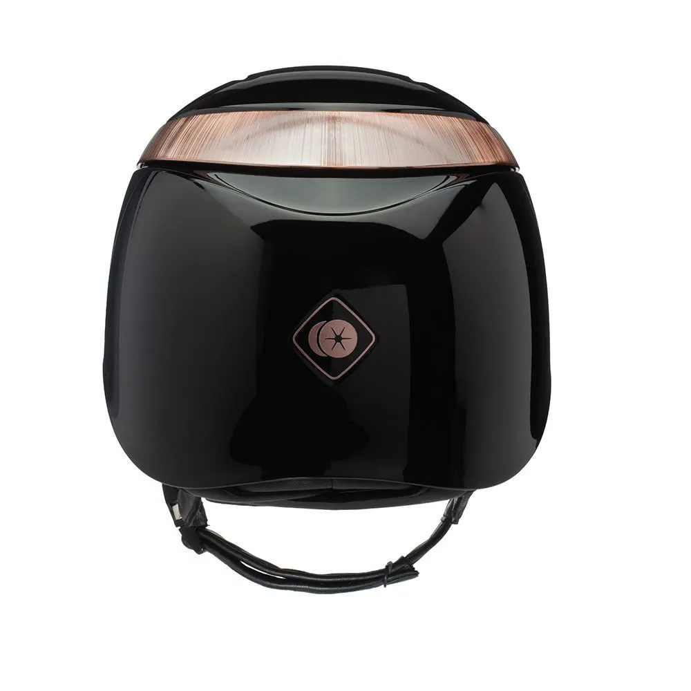 Charles Owen Halo Gloss ridehjelm medium sort platinum