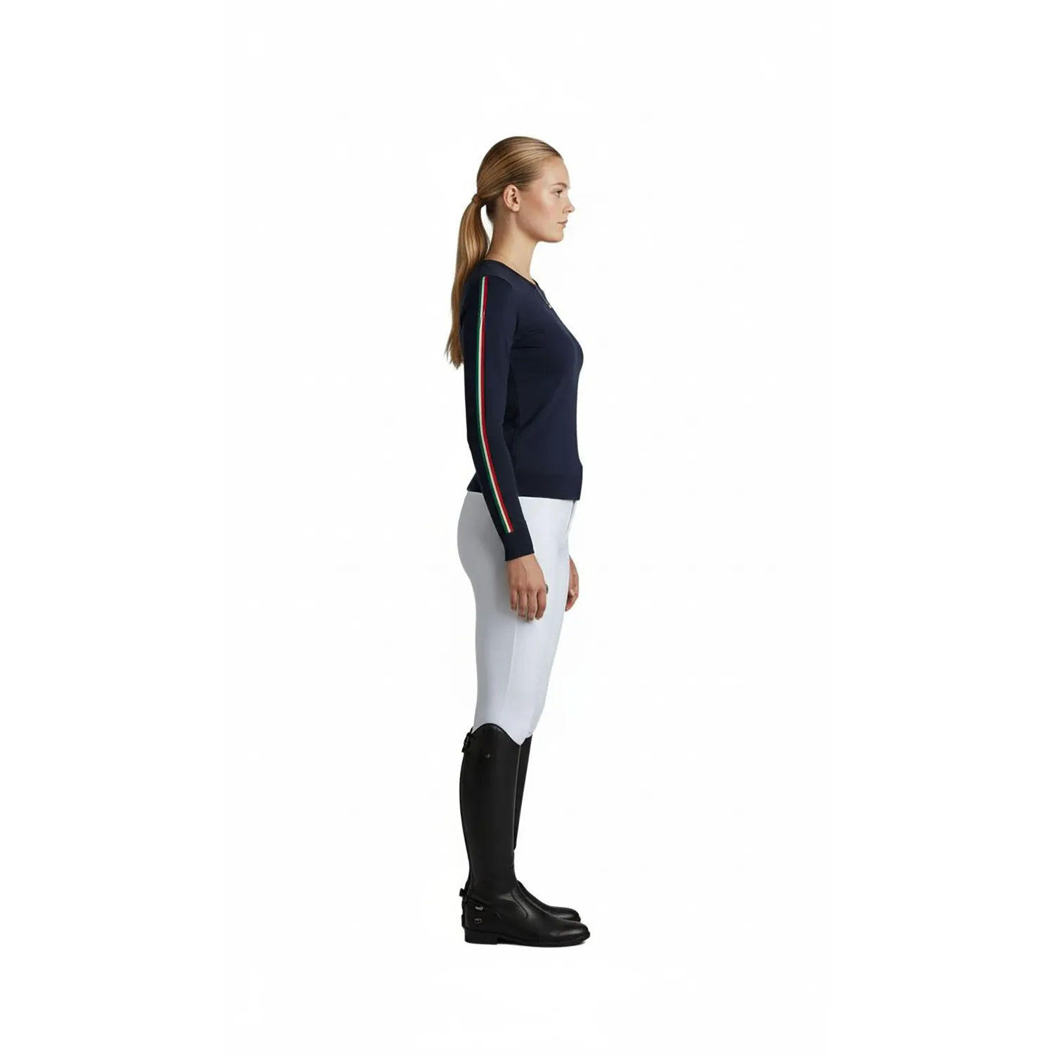 C2E Tracy pullover navy black iris bomuld cashmere