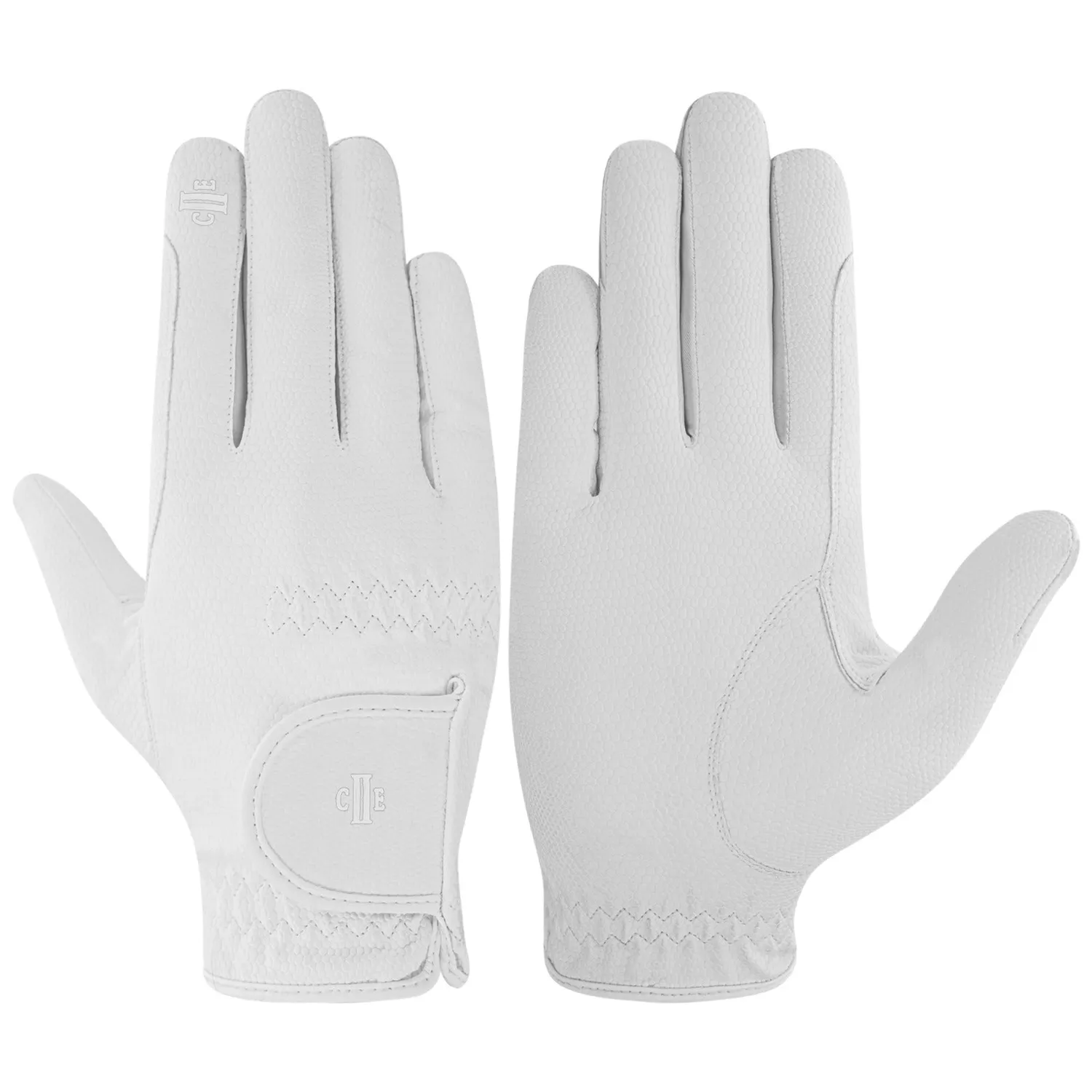 C2E Equestrain Palm Springs ridehandsker hvid Optical White
