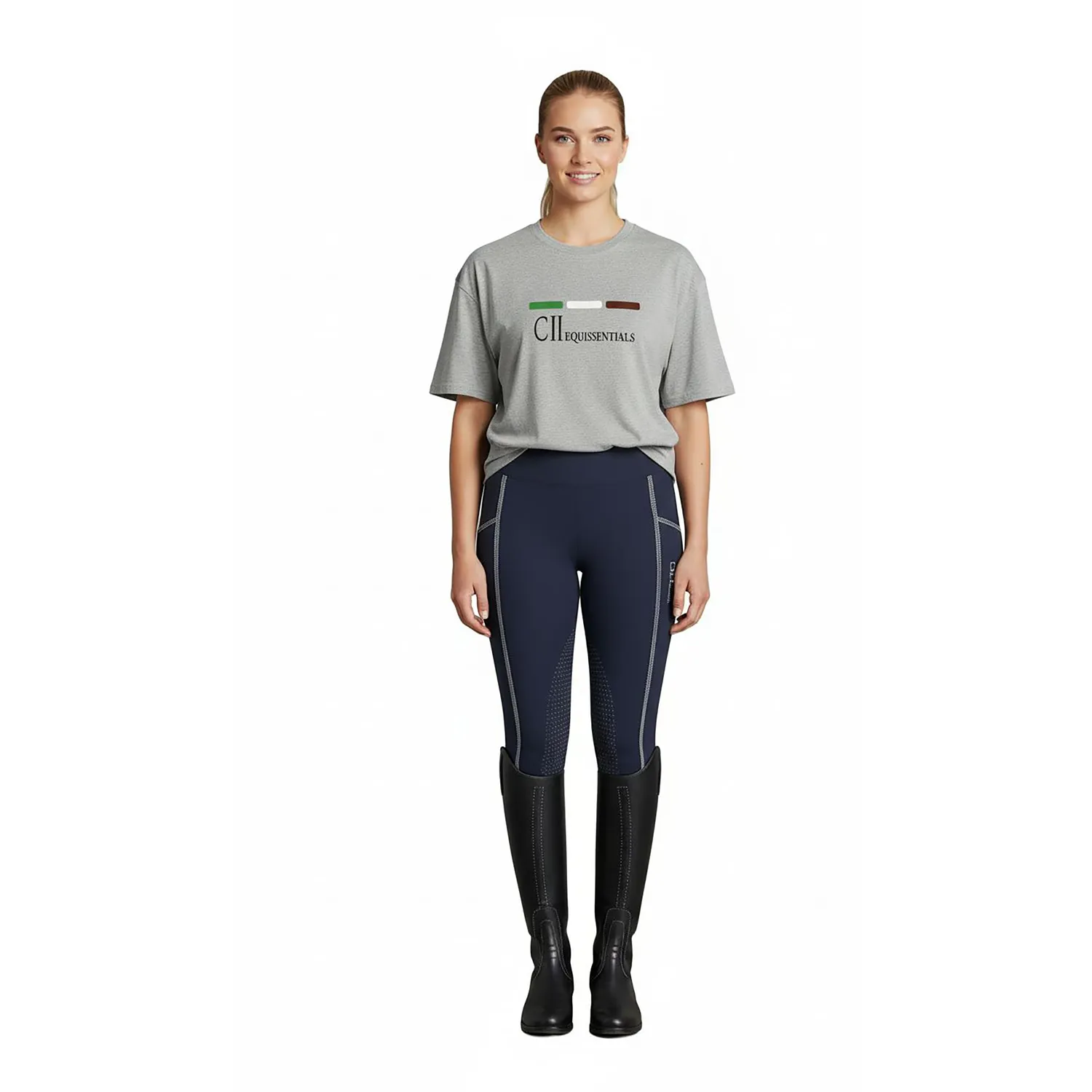 C2E Equestrain Great America t-shirt grå Grey Melange bomuld