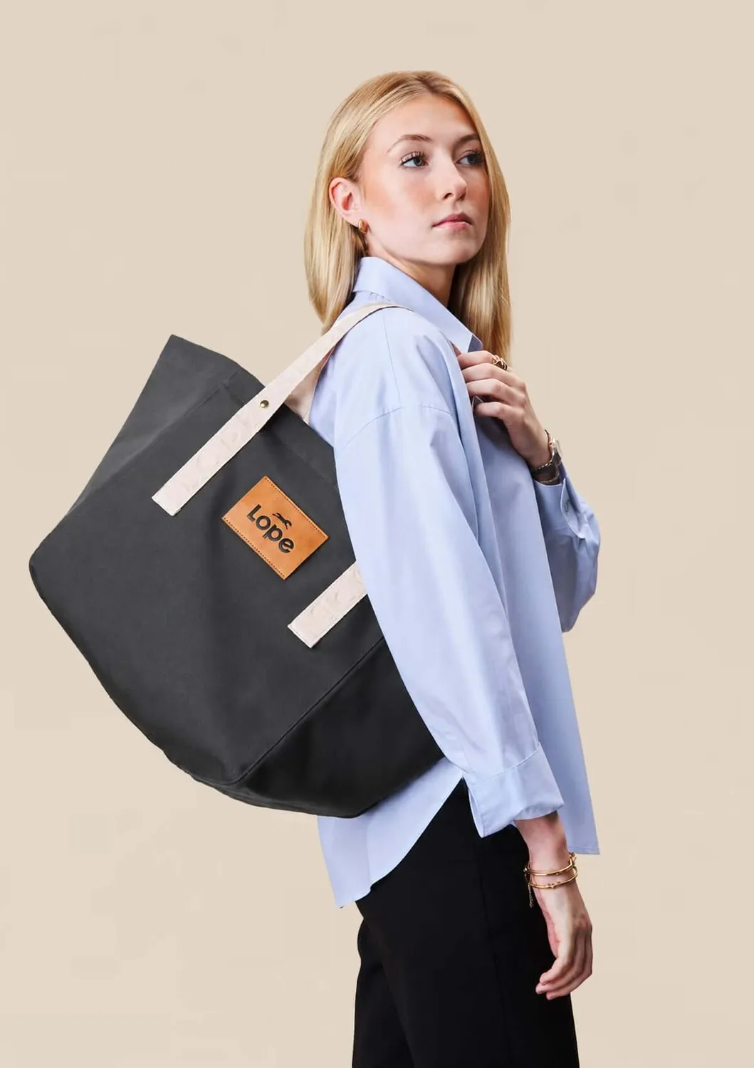LOPE Tote staldtaske gråsort 900D
