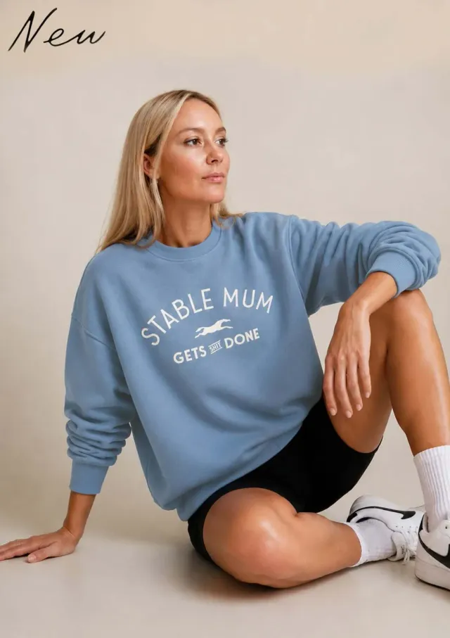 LOPE Stable Mum sweatshirt lyseblå oversized varm