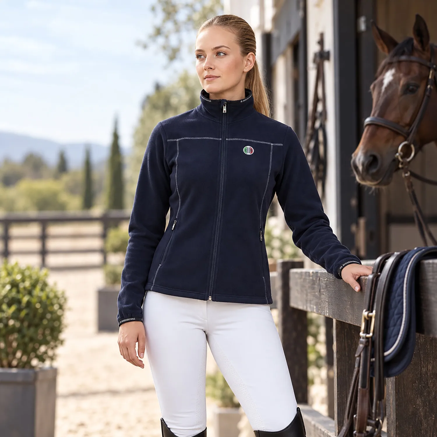C2E Equestrain Capistrano fleecejakke navy genbrug