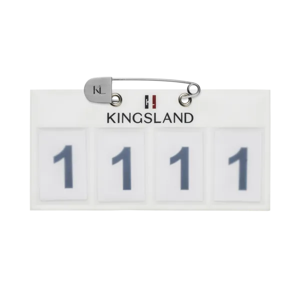 Kingsland Classic nummerskilt hvid 2-pak 4-lommer