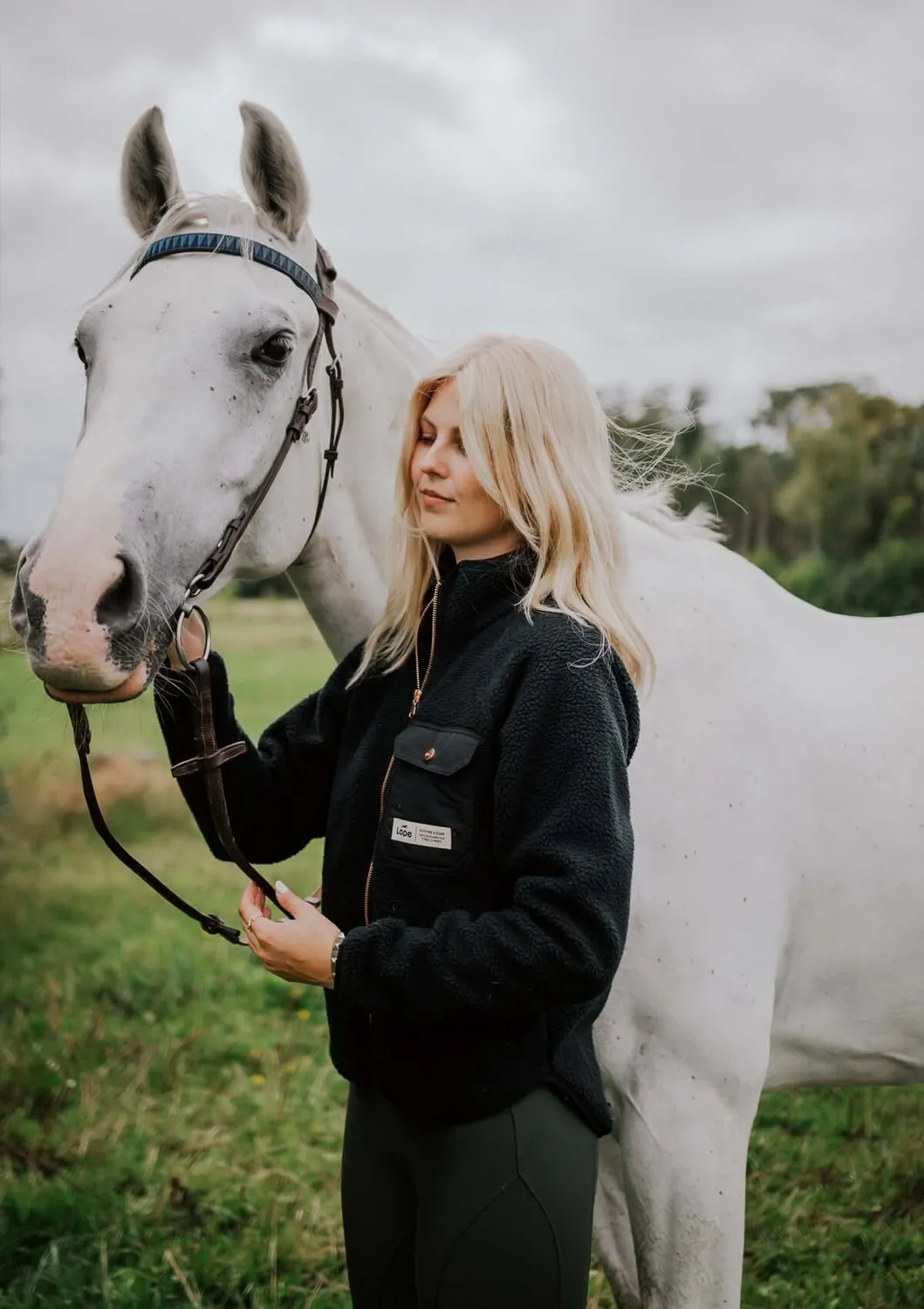 LOPE Stable Fleece fleecetrøje sort rose windproof
