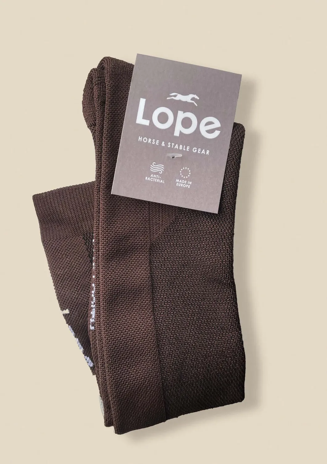 LOPE Q-skin tech-ride ridestrømper brun kompression