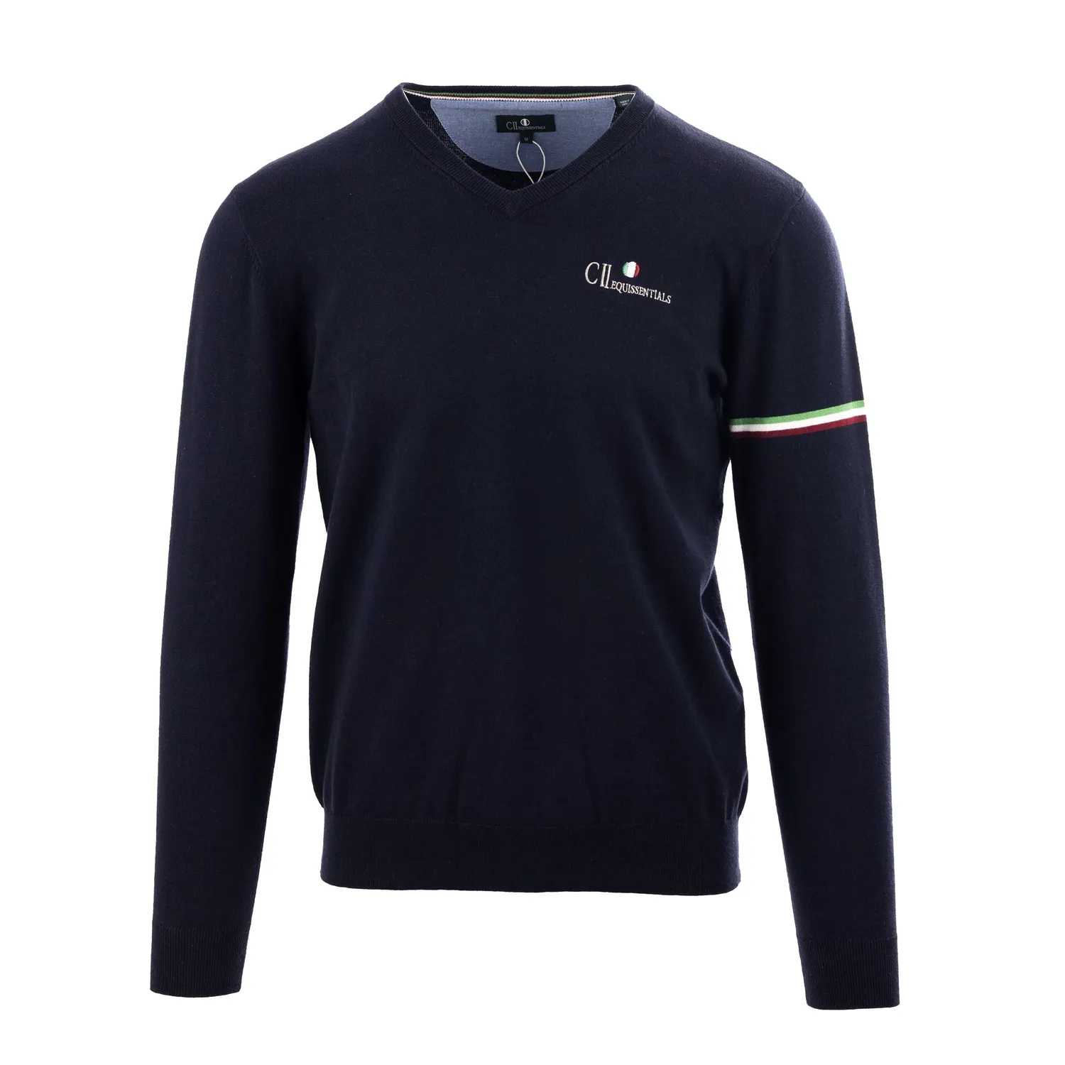 C2E Pleasanton pullover V-hals navy bomuld cashmere