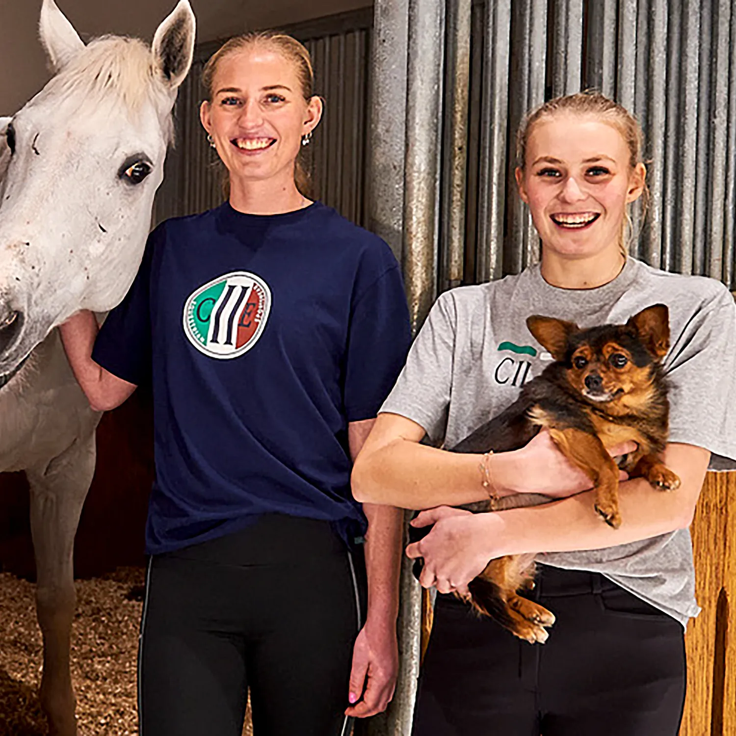 C2E Equestrain Great America t-shirt grå Grey Melange bomuld