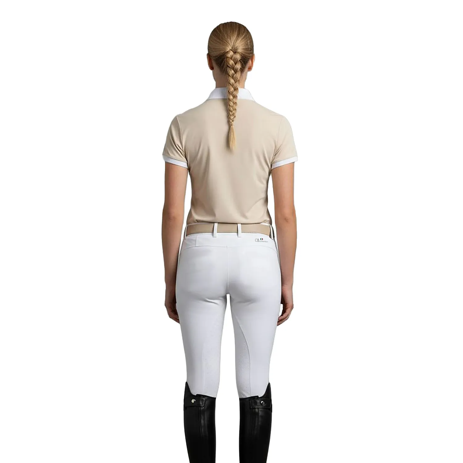 C2E Equestrain Holborn stævnebluse beige strækbar