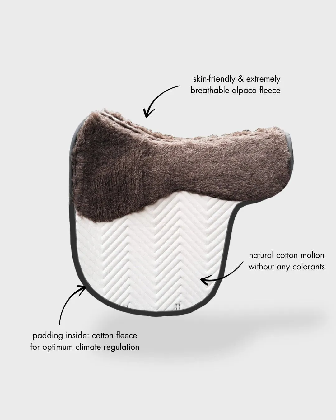 L'Evoine Island sadelunderlag alpaka fleece noir