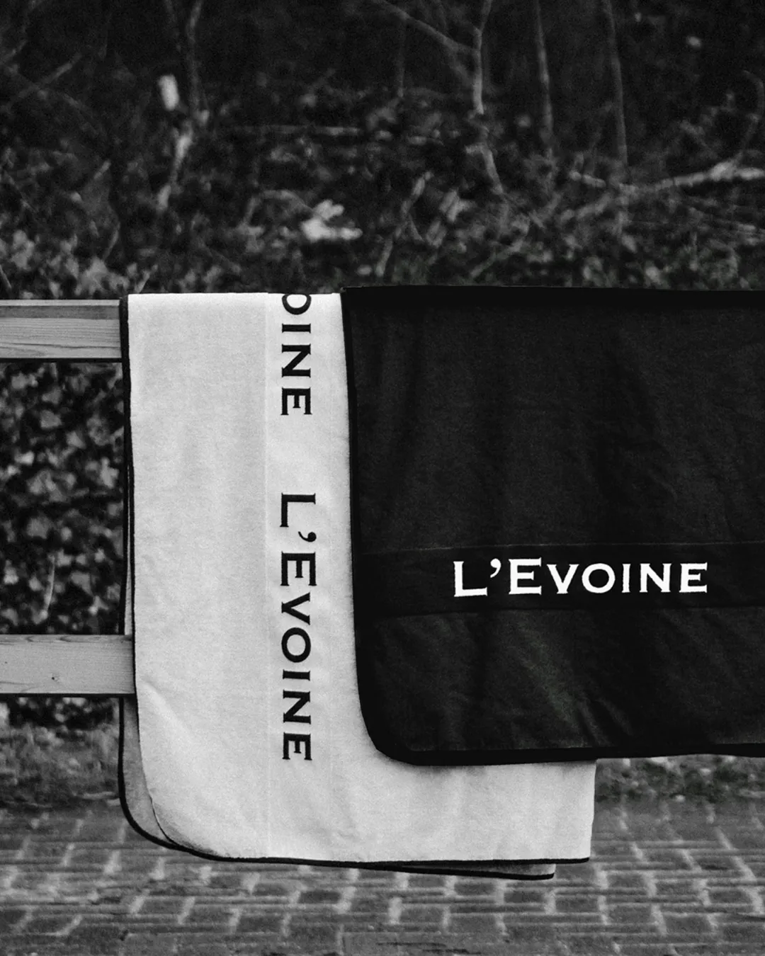 L'Evoine Terry Blanket dækken noir bomuld 178x150