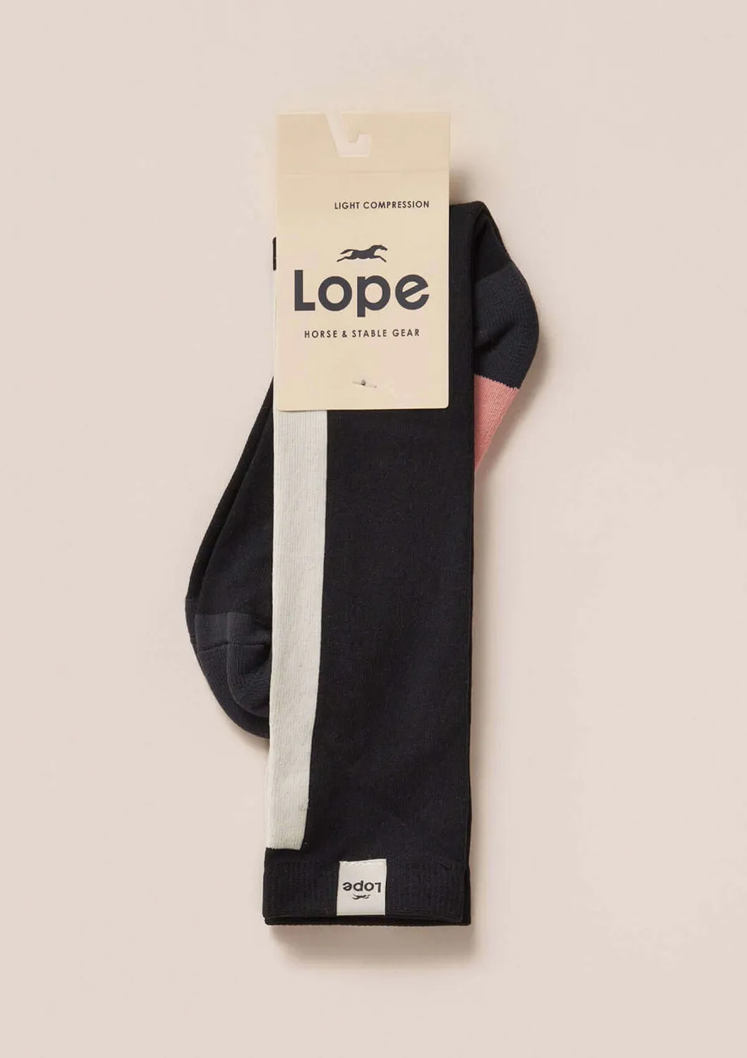LOPE Just Ride ridestrømper black block let kompression