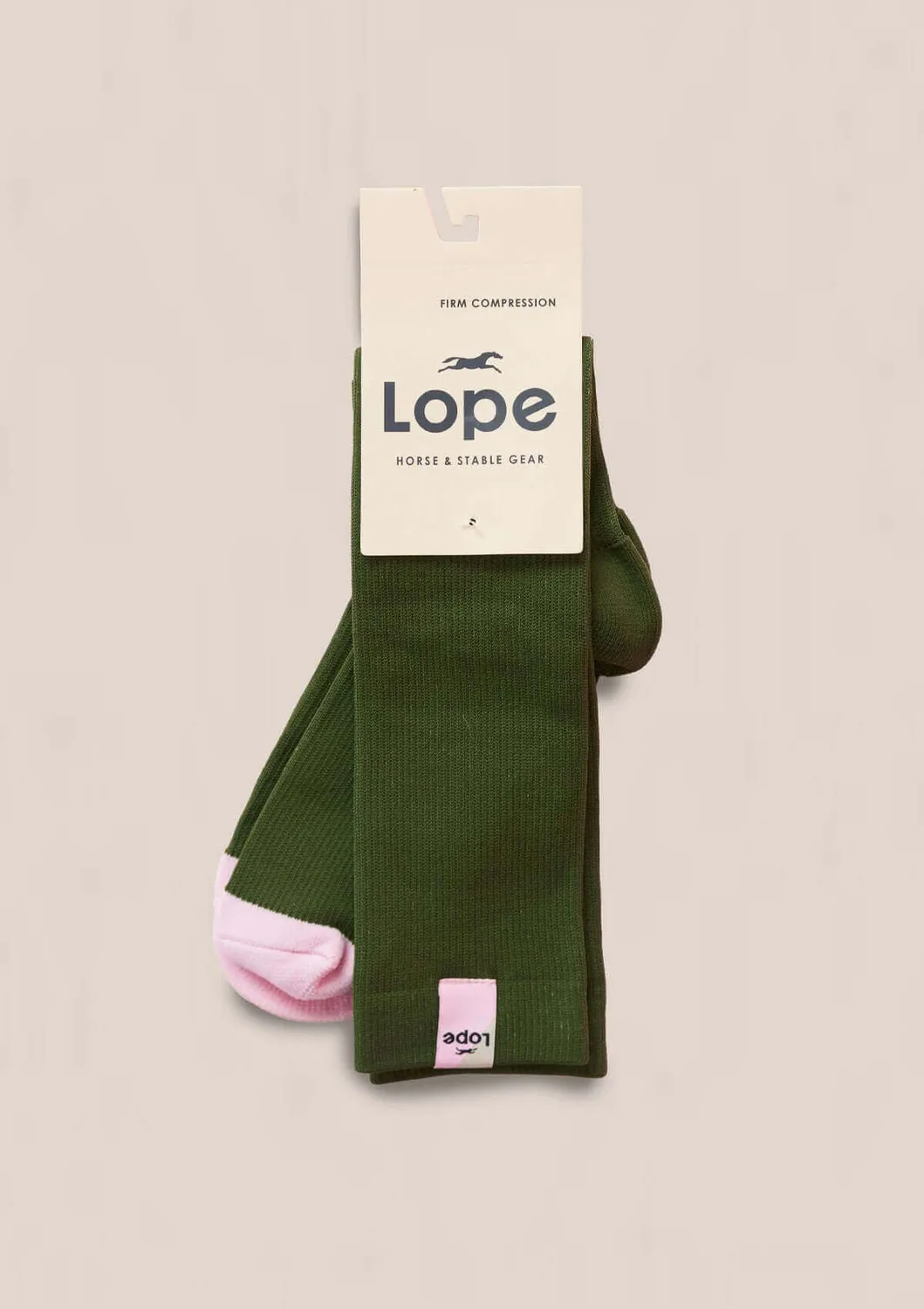 LOPE Equestrian Sport Socks ridestrømper grøn/pink
