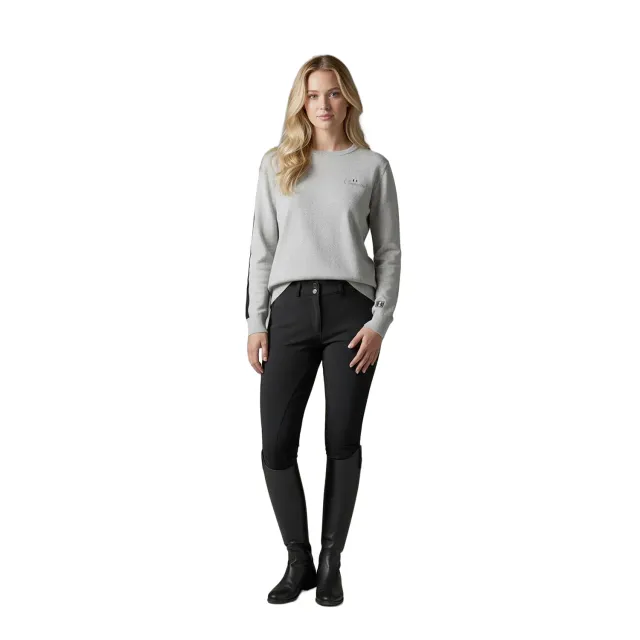 C2E Equestrain Tracy pullover grå melange bomuld