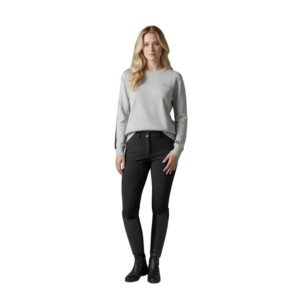 C2E Equestrain Tracy pullover grå melange bomuld