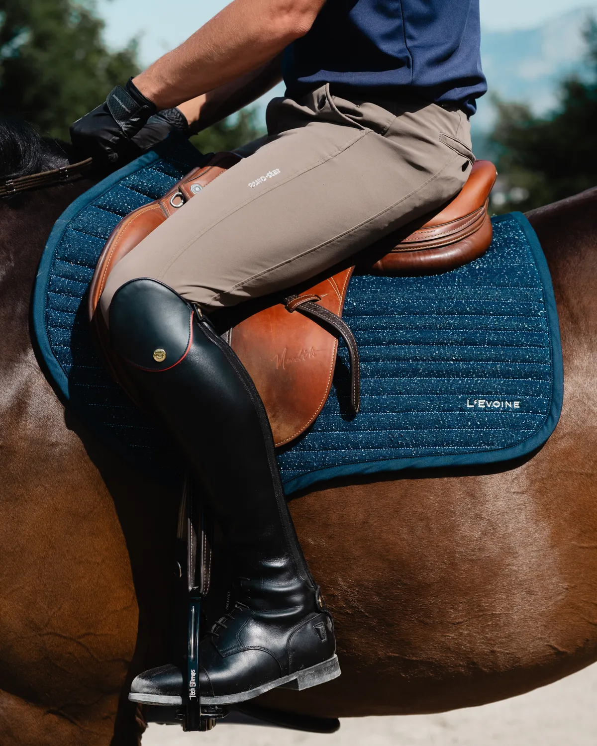 L'Evoine Double Padding Denim Edition springsadelunderlag midnight