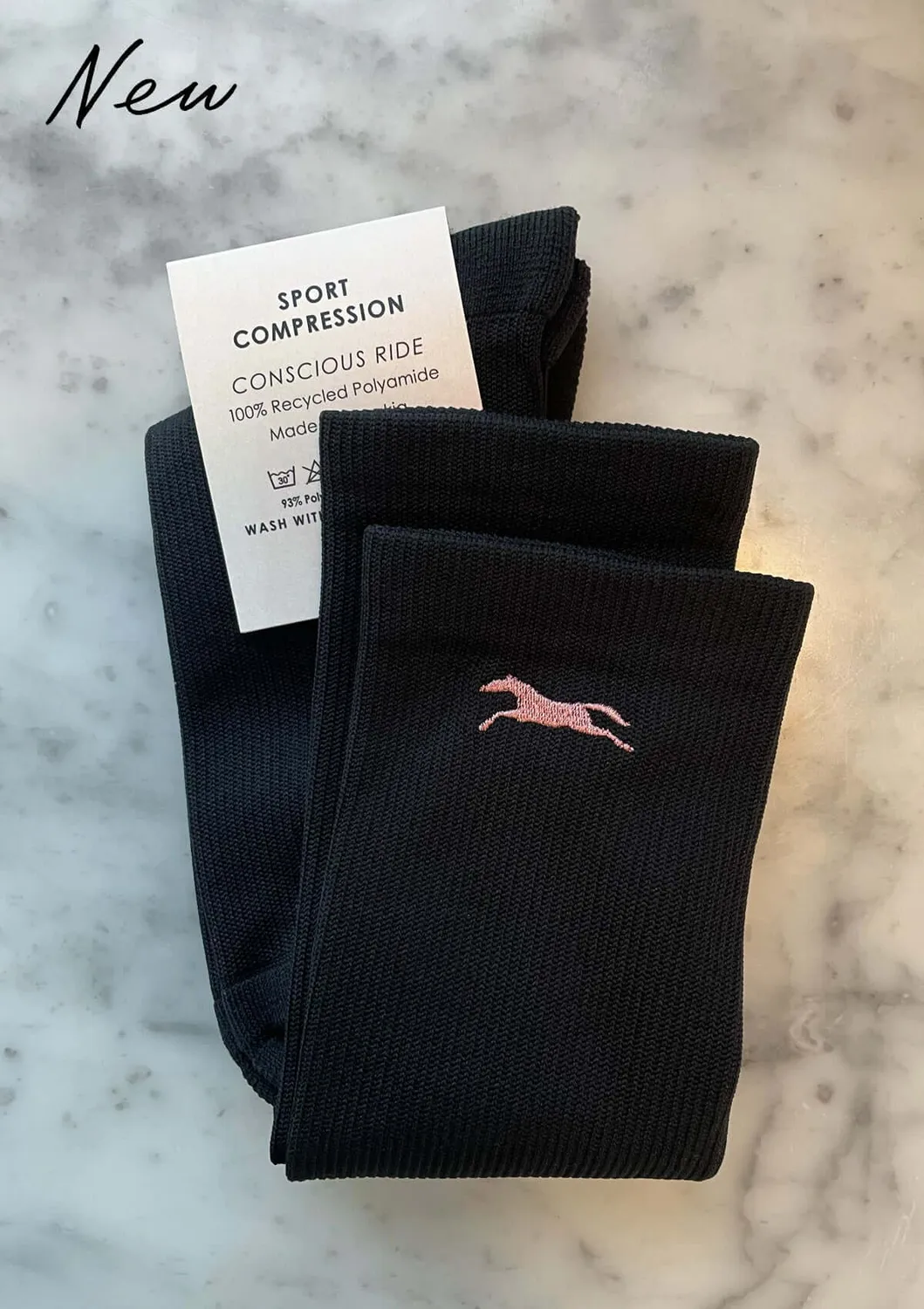 LOPE Conscious Ride ridestrømper sort roséguld