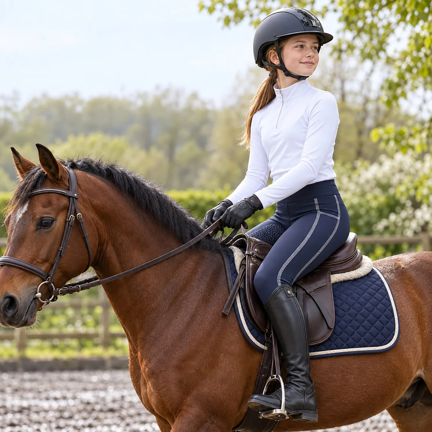 C2E Guadalupe ridetights pige navy fullgrip