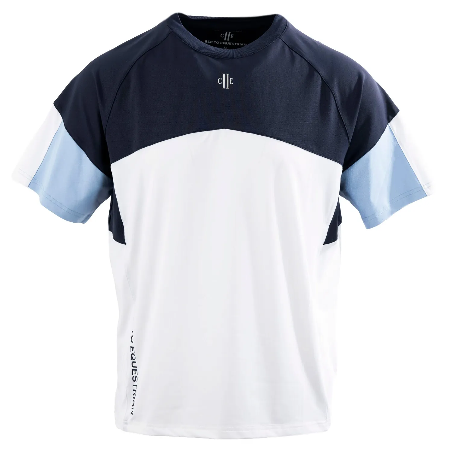 C2E Oxford teknisk t-shirt navy herre stretch