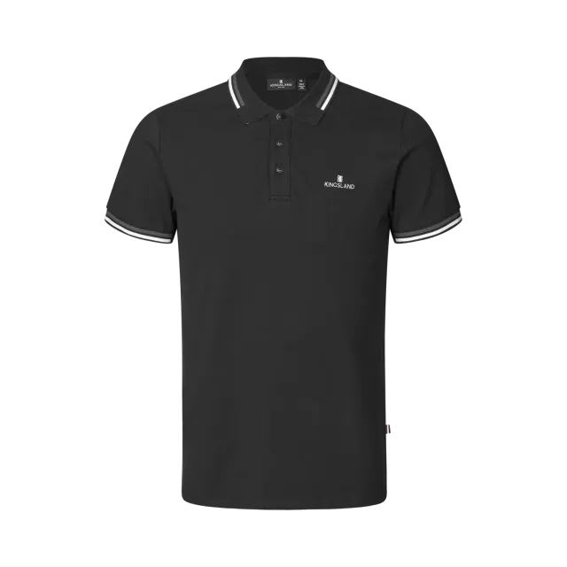 Kingsland Classic poloshirt sort M – bomuld med stræk
